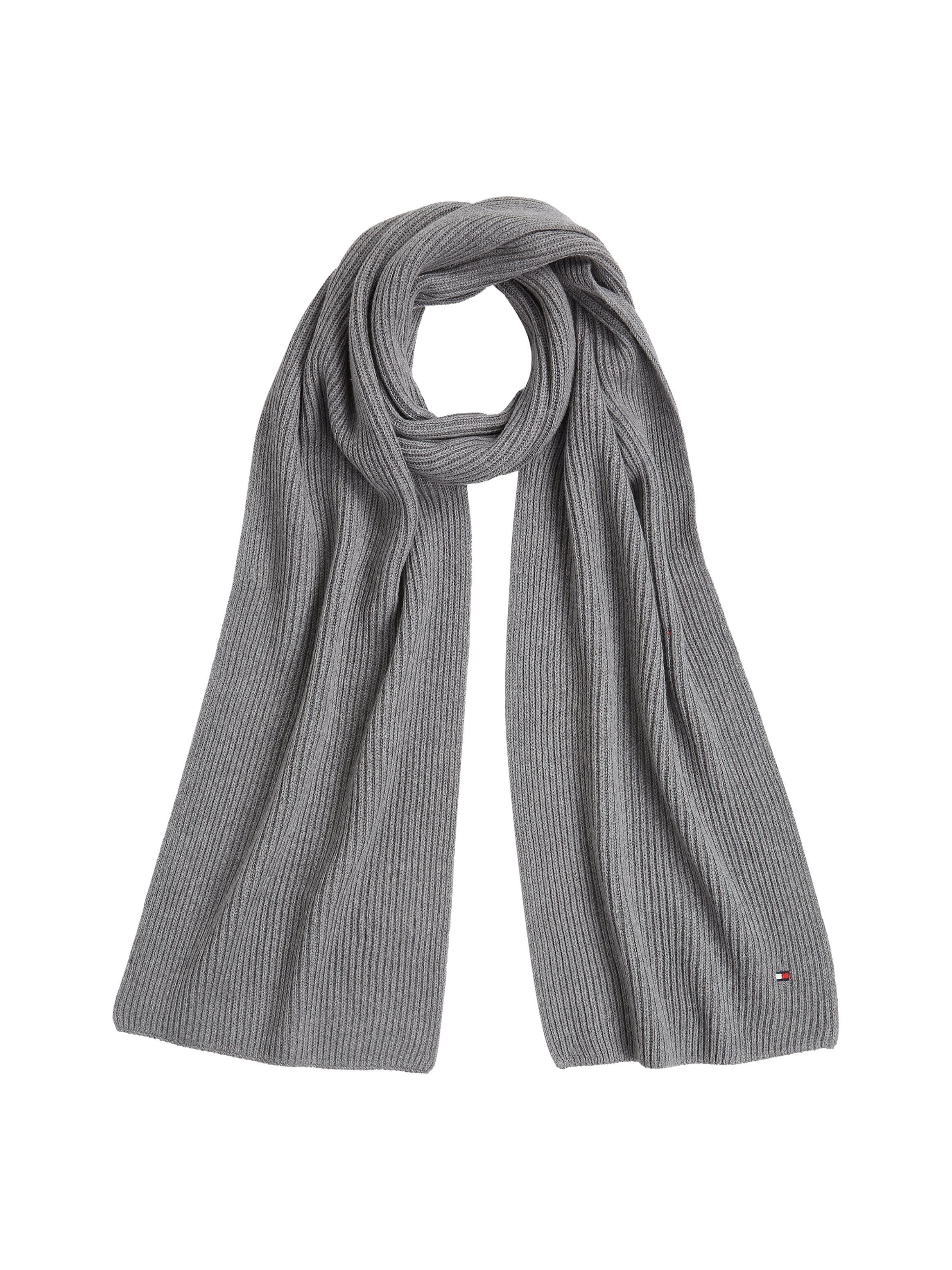 Tommy Hilfiger Strickschal »TH FLAG PIMA COTTON CASH SCARF« mit Logostickerei, mit Kaschmiranteil Unisex