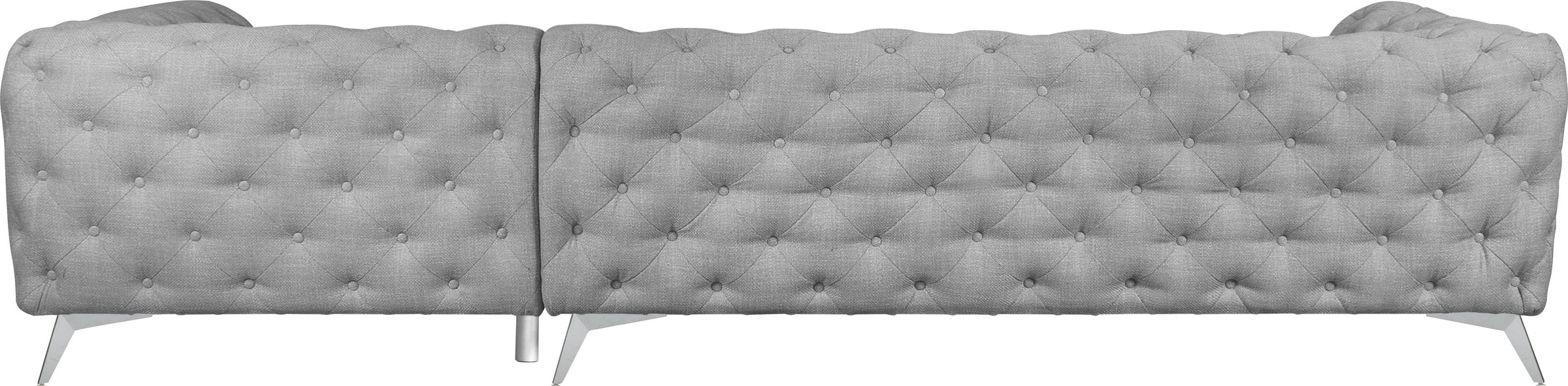 Leonique Chesterfield-Sofa »Ecksofa GLYNIS L-Form mit Wellenunterfederung, Maße B/T/H 323/264/75cm«, aufwändige Knopfheftung, moderne Chesterfield Optik, Fußfarbe wählbar