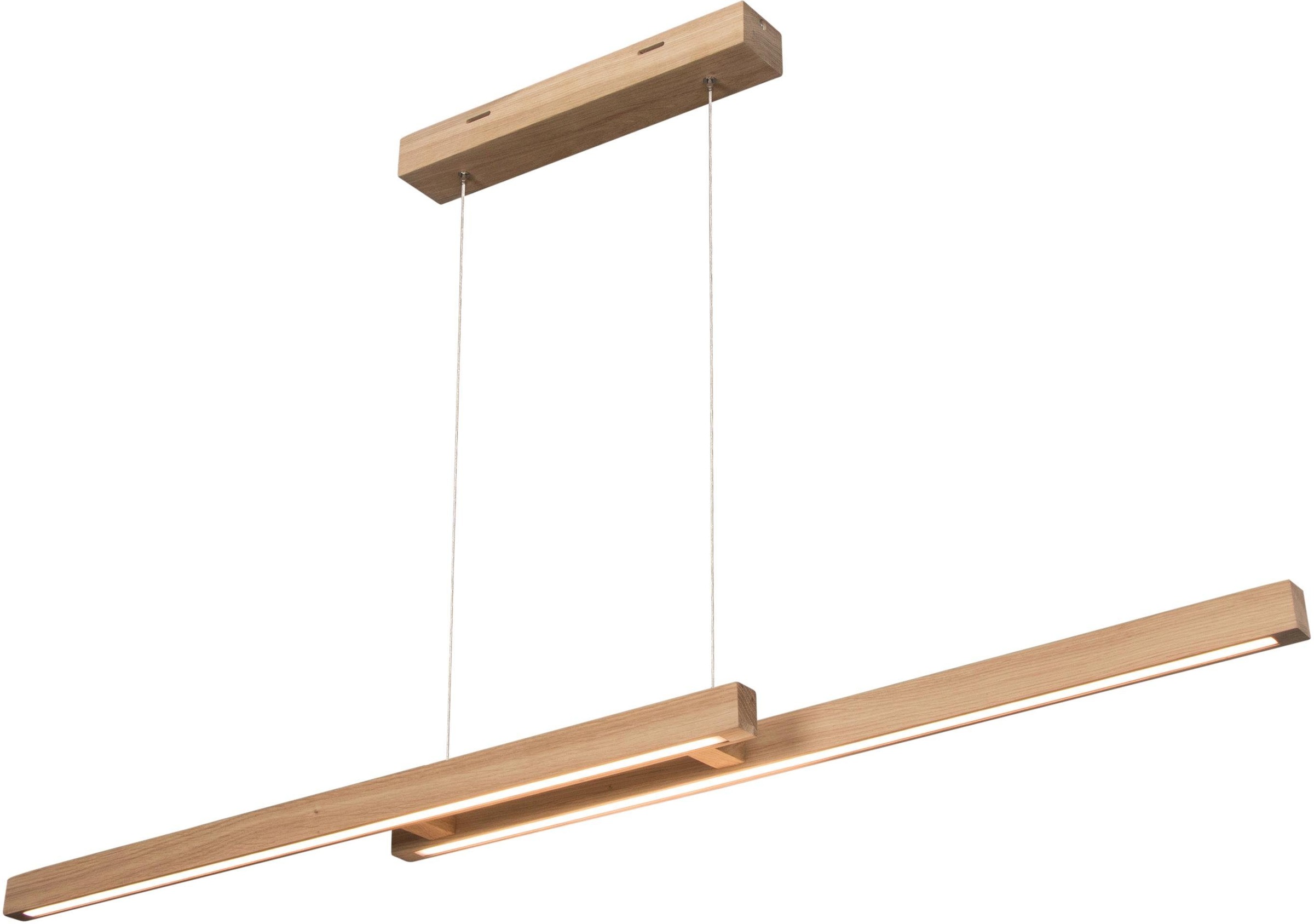SPOT Light Pendelleuchte »SMAL DOUBLE«, LED-Modul, Warmweiß, Hängeleuchte, mit integriertem 24V-LED-Modul, 120 cm lang, mit Touch Dimmer, aus Eichenholz, Naturprodukt FSC®-zertifiziert, Made in Europe