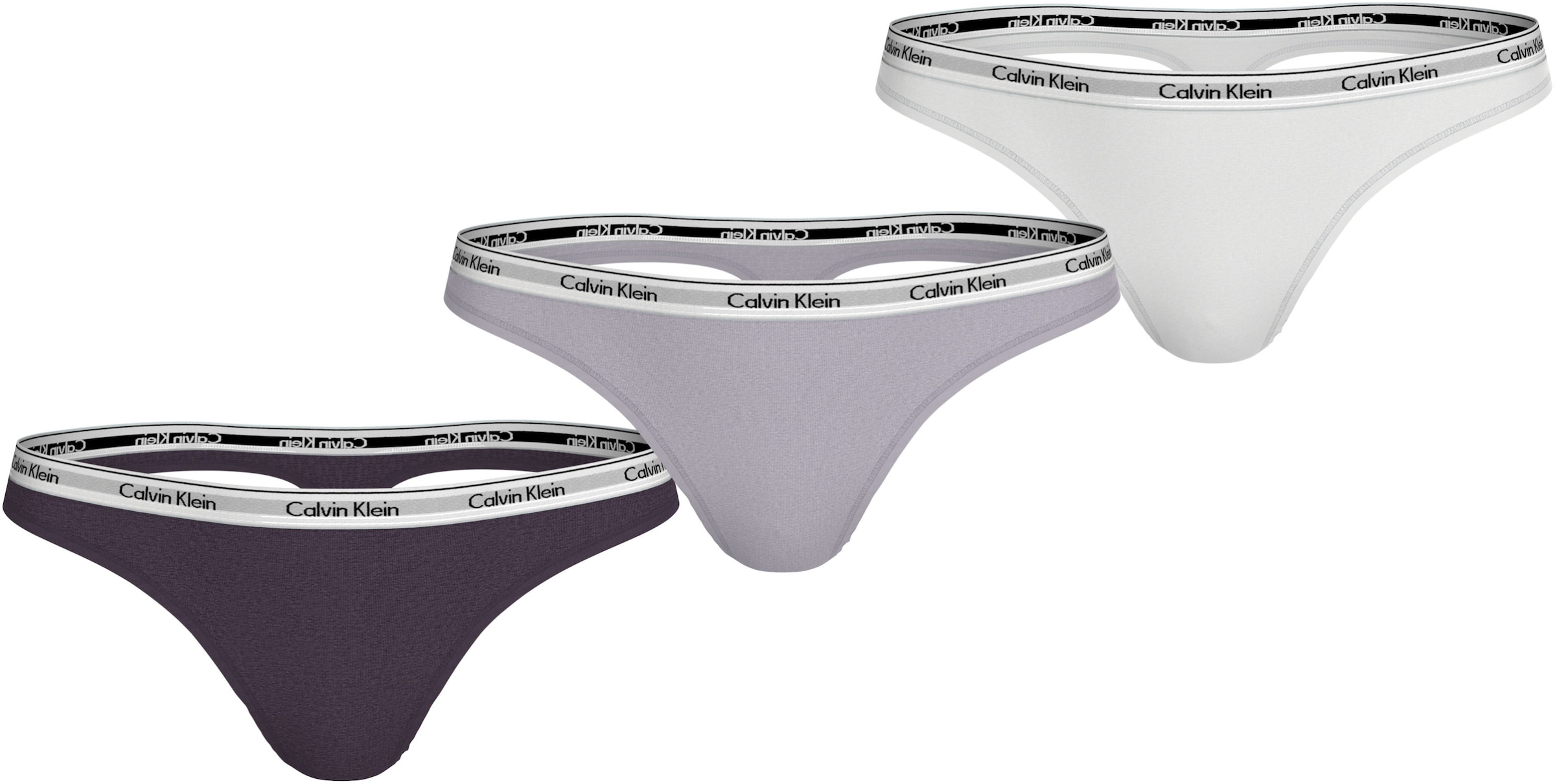 Calvin Klein Underwear Tanga »3 PACK THONG (LOW-RISE)«, (Packung, 3 St., 3er-Pack), mit Logobund