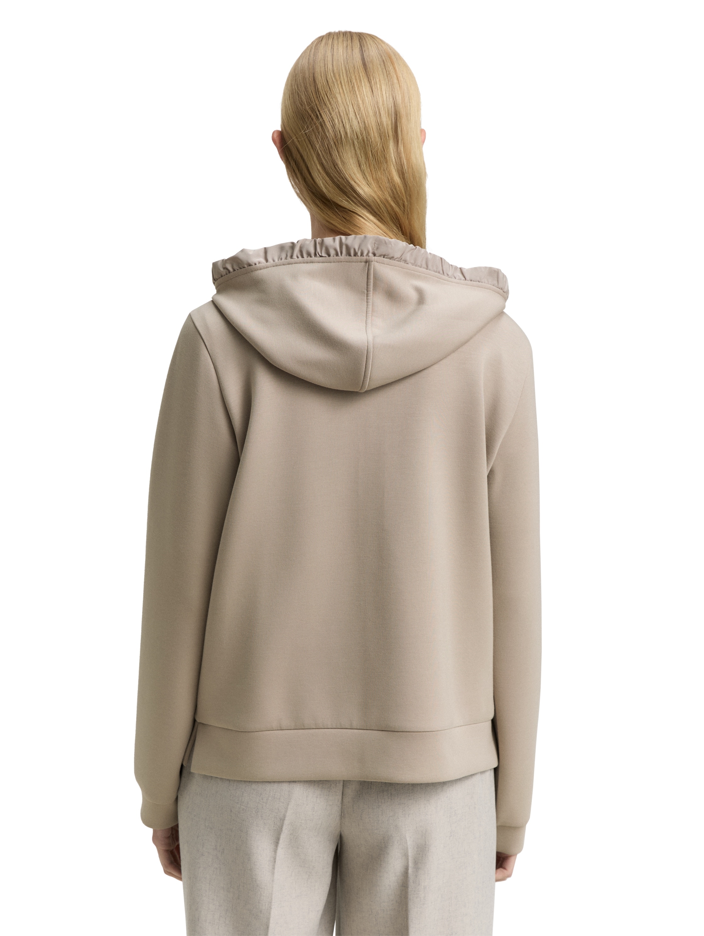 TOM TAILOR Kapuzensweatjacke, mit Viskose und Stretch