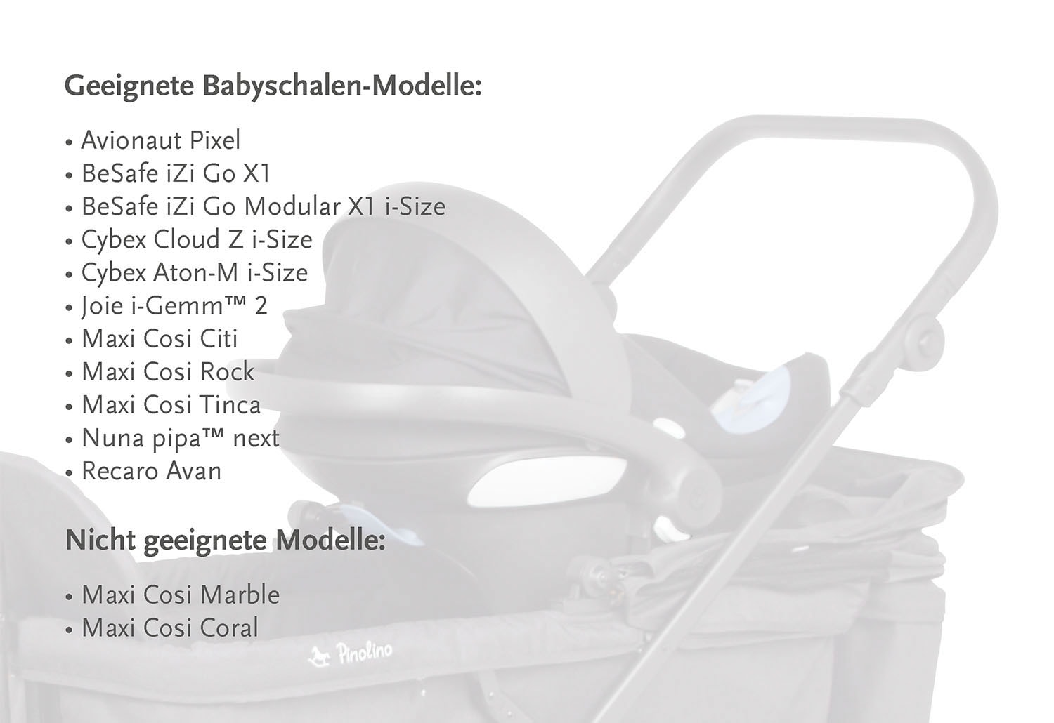 Pinolino® Adapter für Kinderwagen »Babyschalen-Adapter«, für Klappbollerwagen »Cruiser«, 2-tlg.