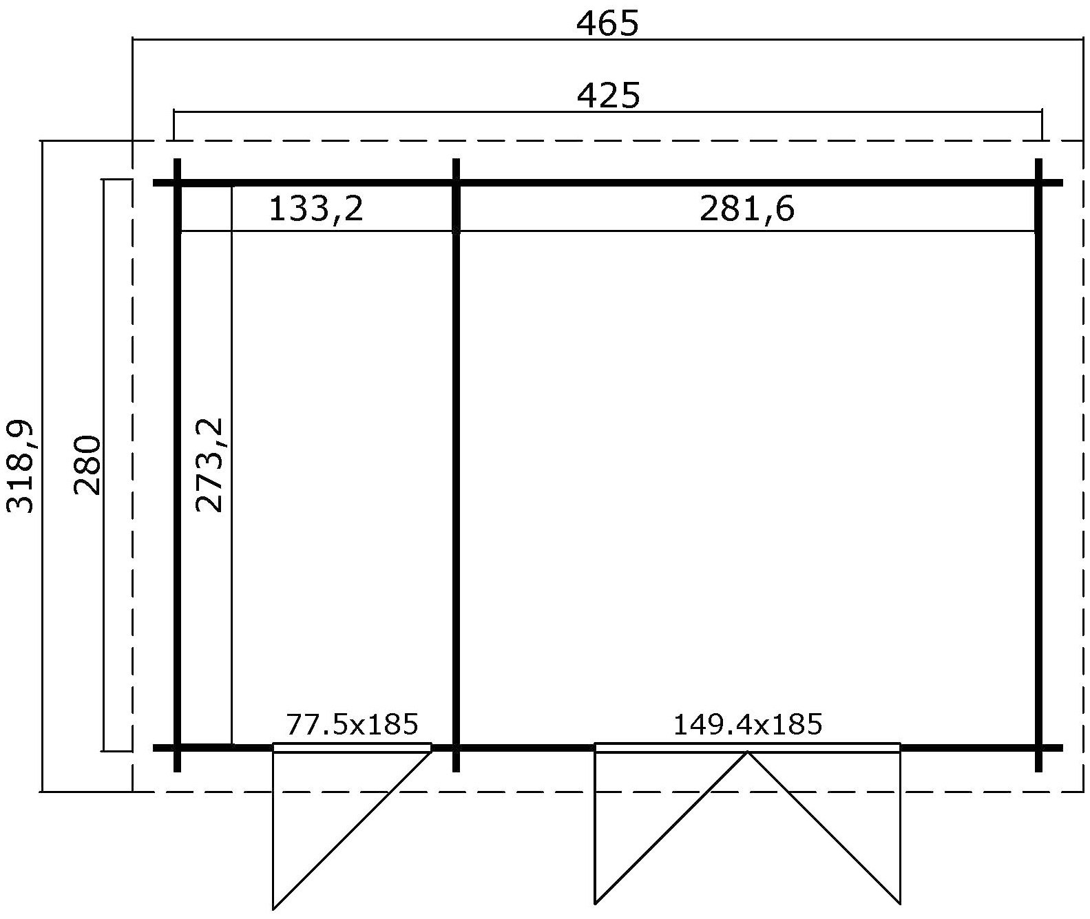 LASITA MAJA Gartenhaus »Belmont 2«, Blockbohlenhaus 34mm 2-Raum, Fundamentmass 4250x2800, Schwedenrot