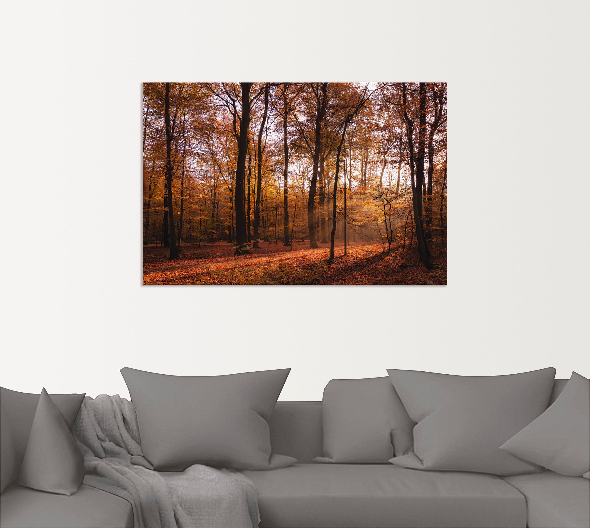 Artland Wandbild »Sonnenaufgang im Herbst II«, Wald, (1 St.), als Alubild, Outdoorbild, Leinwandbild, Poster, Wandaufkleber