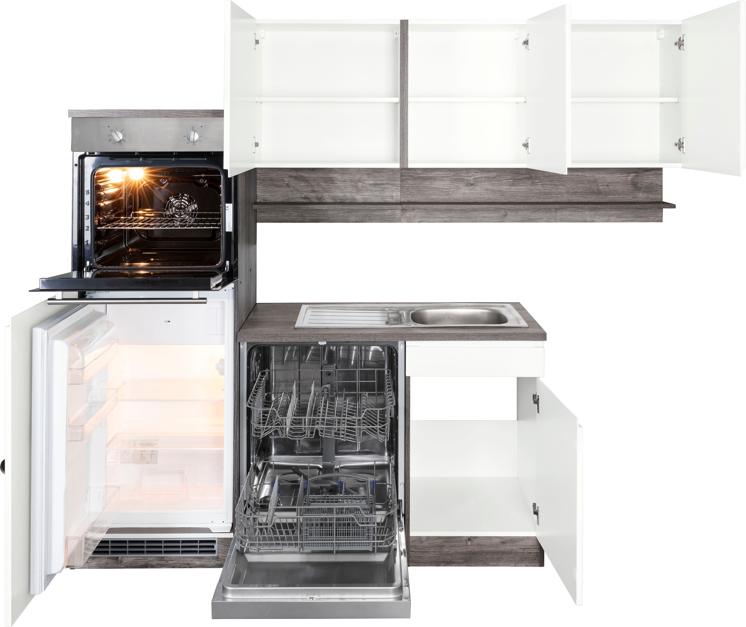 KOCHSTATION Winkelküche »KS-Virginia« Stellbreite 230/190 cm, ohne E-Geräte