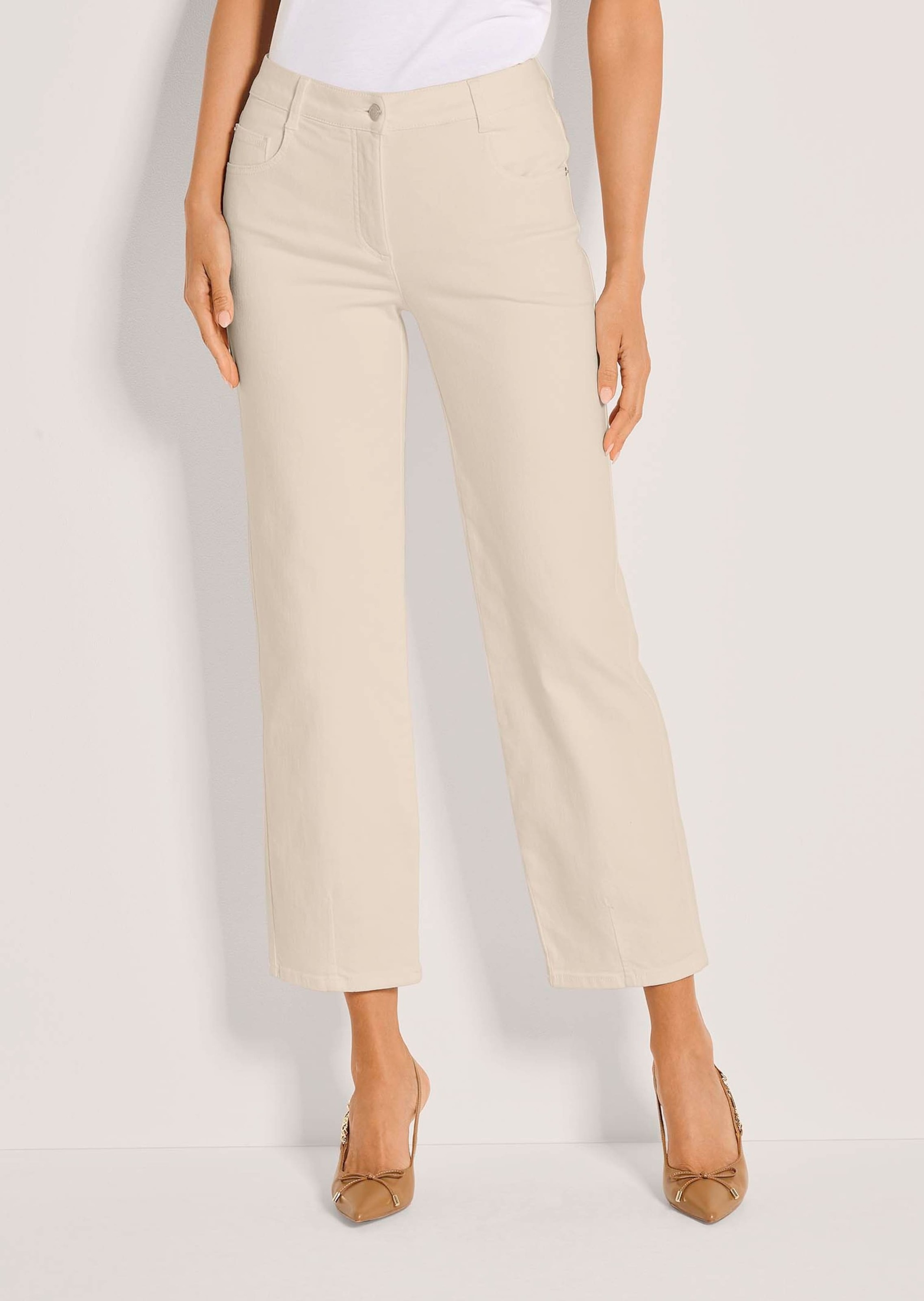 MADELEINE Regular-fit-Jeans »Jeans Baumwollhose mit Saumabnähern« Jeans mit modischem Saumabnäher