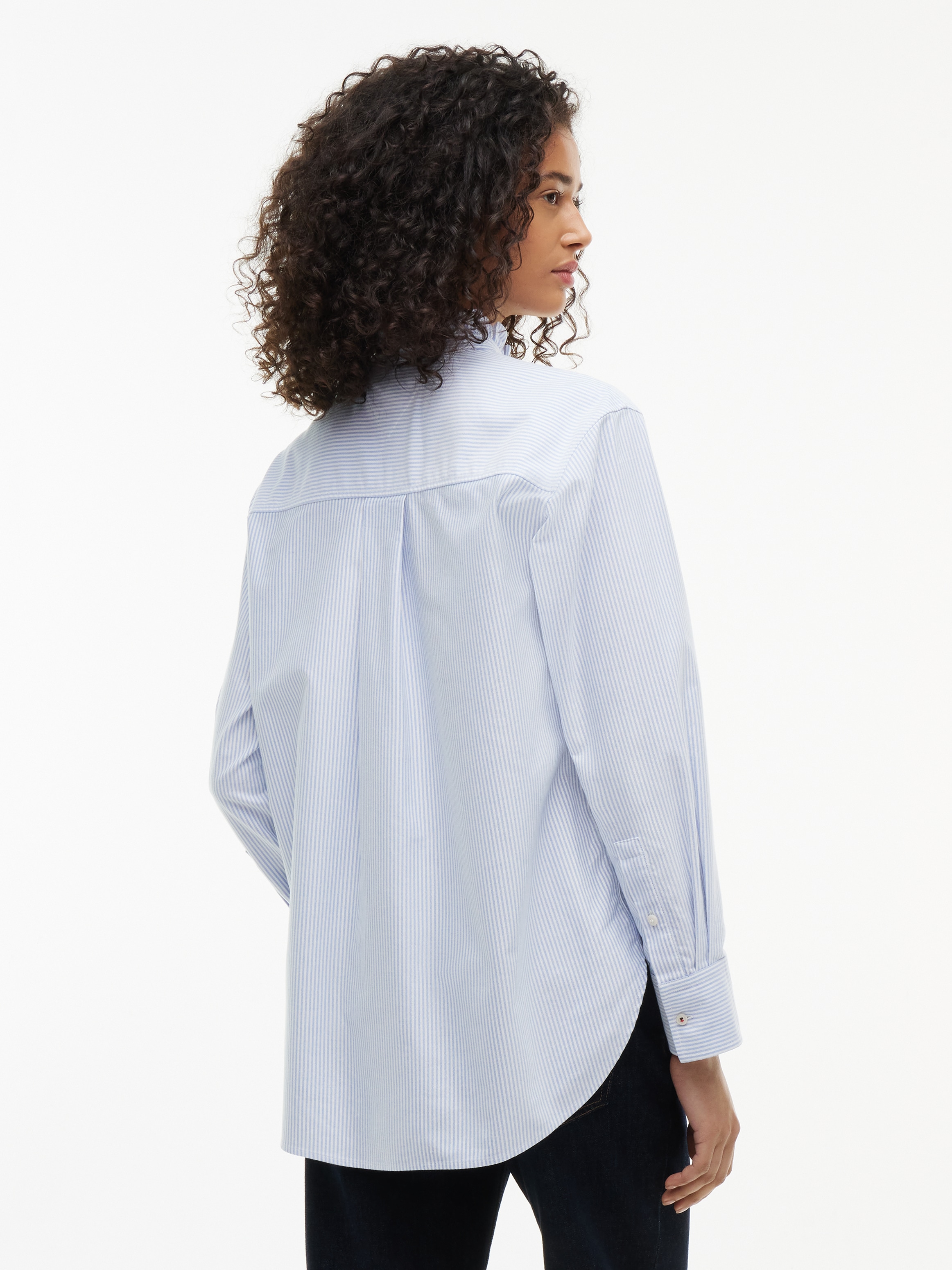 Tommy Hilfiger Langarmbluse »OXFORD RUFFLES RELAXED LS SHIRT« Baumwolle, relaxed fit, mit Rüschen Detail