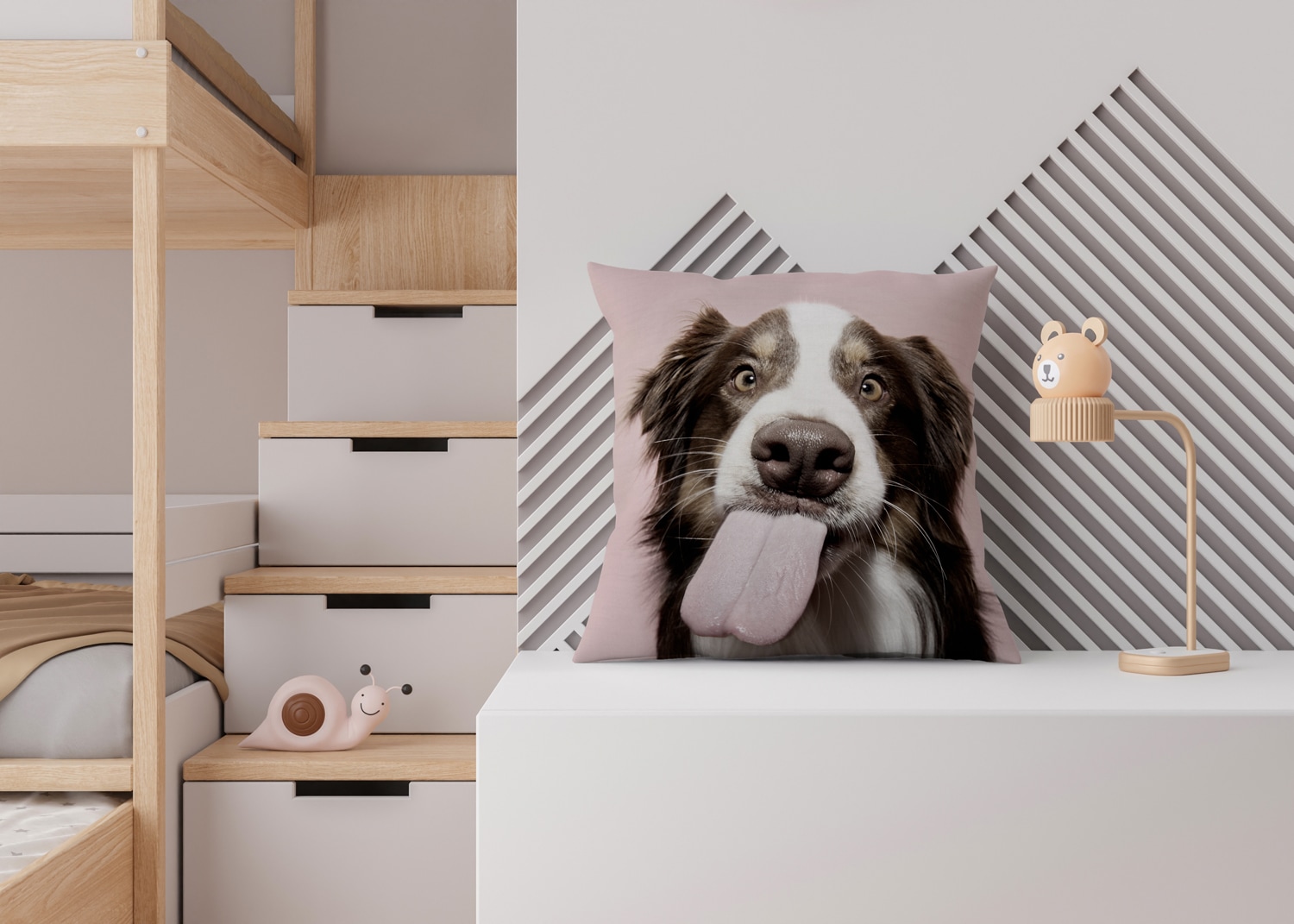 queence Dekokissen »Hundezunge«, Kissenhülle mit HD Premium Druck, geruchsneutral, 40x40cm