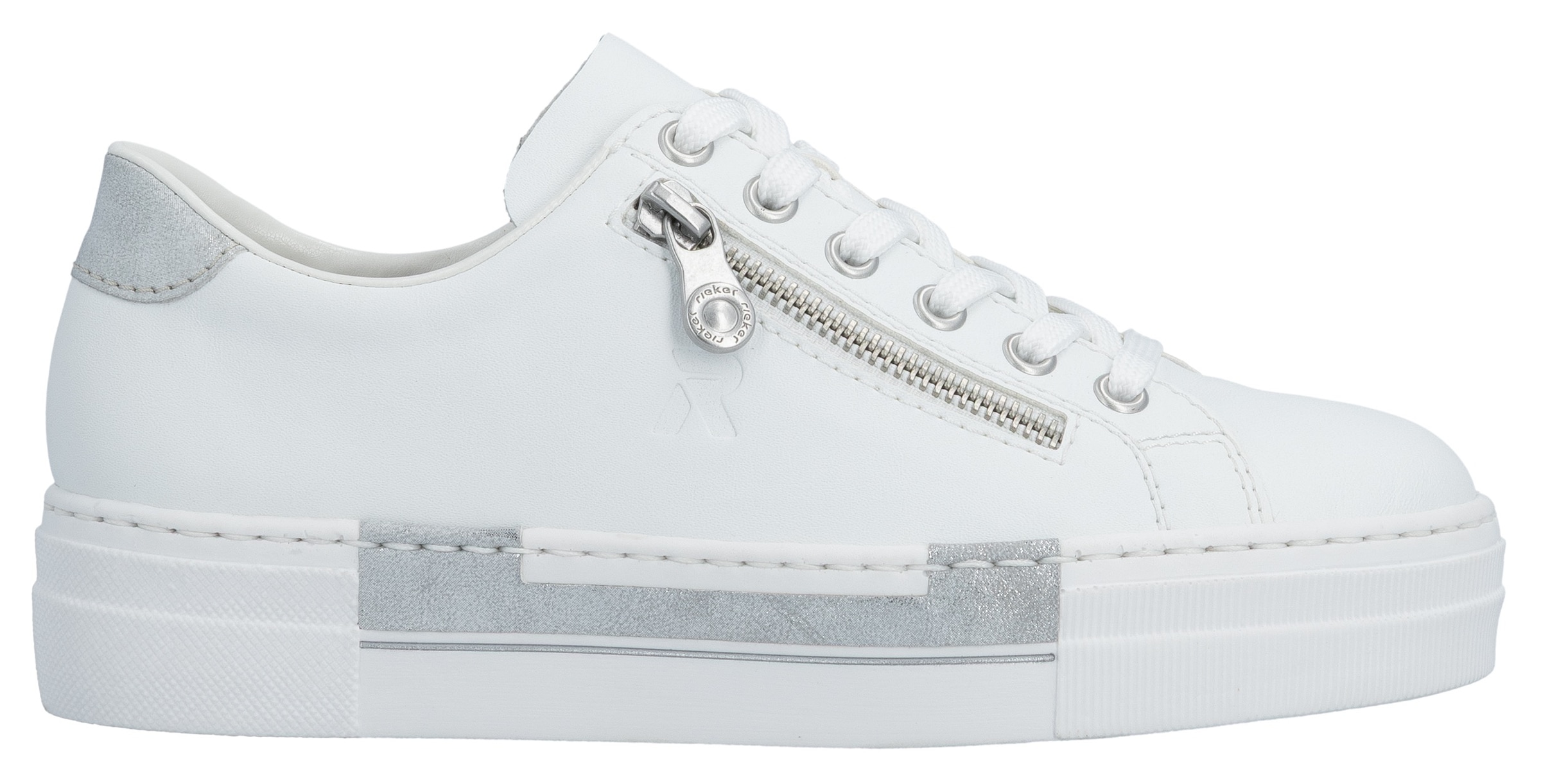 Rieker Plateausneaker  mit Zierreißverschluss seitlich, Freizeitschuh, Halbschuh, Schnürschuh