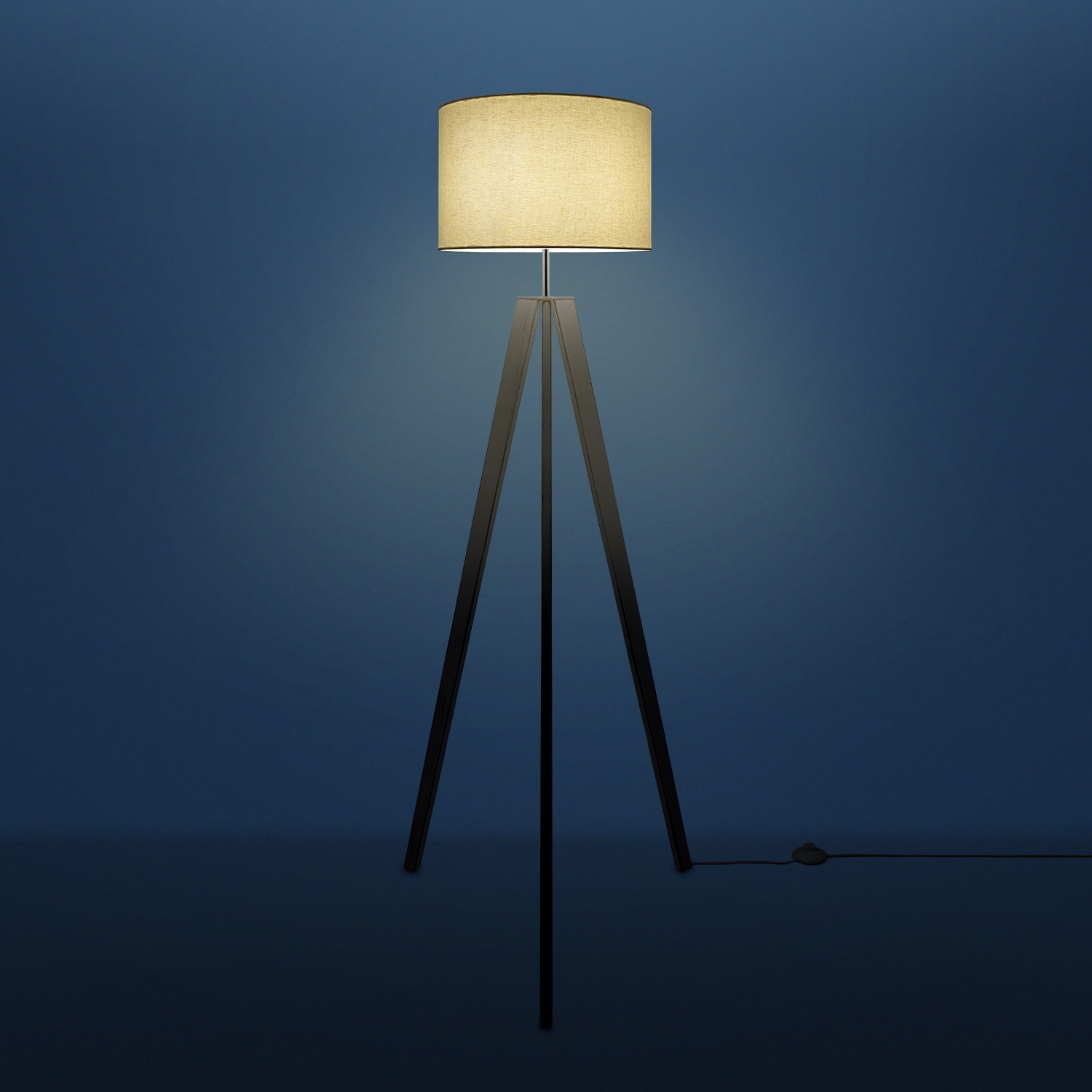 Paco Home Stehlampe »Canvas uni Color«, 1 flammig-flammig, Stehlampe  Vintage Fuß LED Lampe Wohnzimmer Skandinavischer Stil E27 bestellen bei OTTO