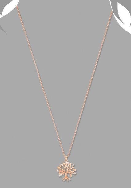 Amor Kette mit Anhänger »Lebensbaum, 2016687«, mit Zirkonia (synth.)