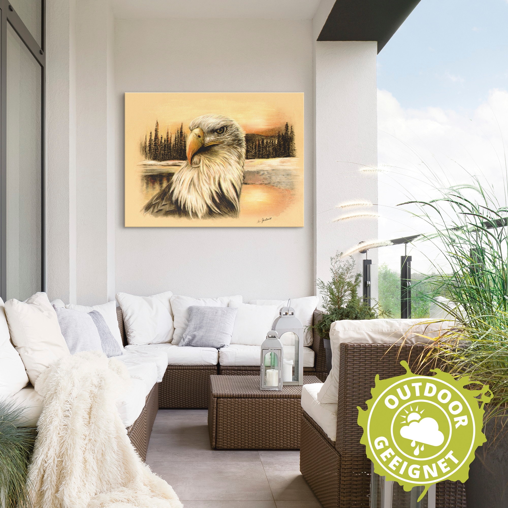 Artland Wandbild »Weißkopfseeadler handgemalt«, Vögel, (1 St.), als Alubild, Outdoorbild, Wandaufkleber in verschied. Größen
