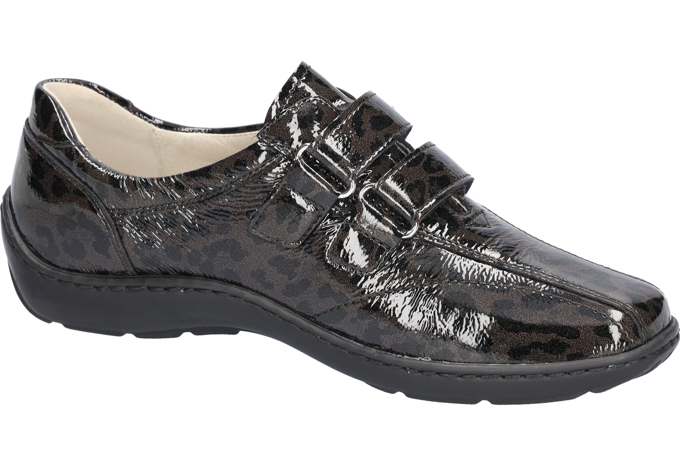 Waldläufer Klettschuh »Henni«  Lackschuh, Komfortschuh, Leo-Optik, Bequemweite H (=sehr weit)