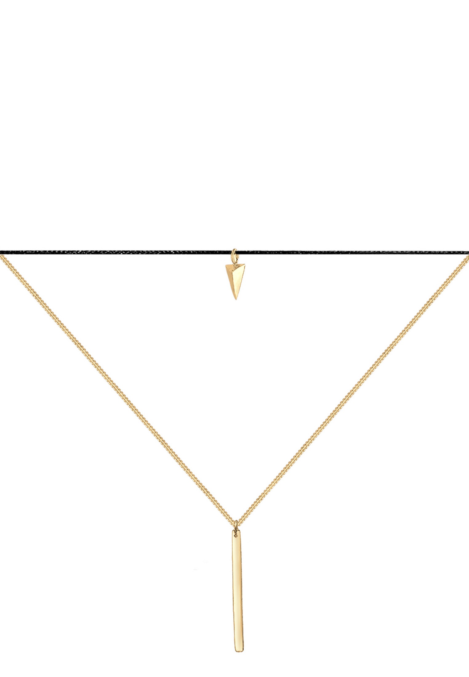 Elli Choker »Halskette Choker Layer Anhänger Dreieck 925 Sterling Silber«