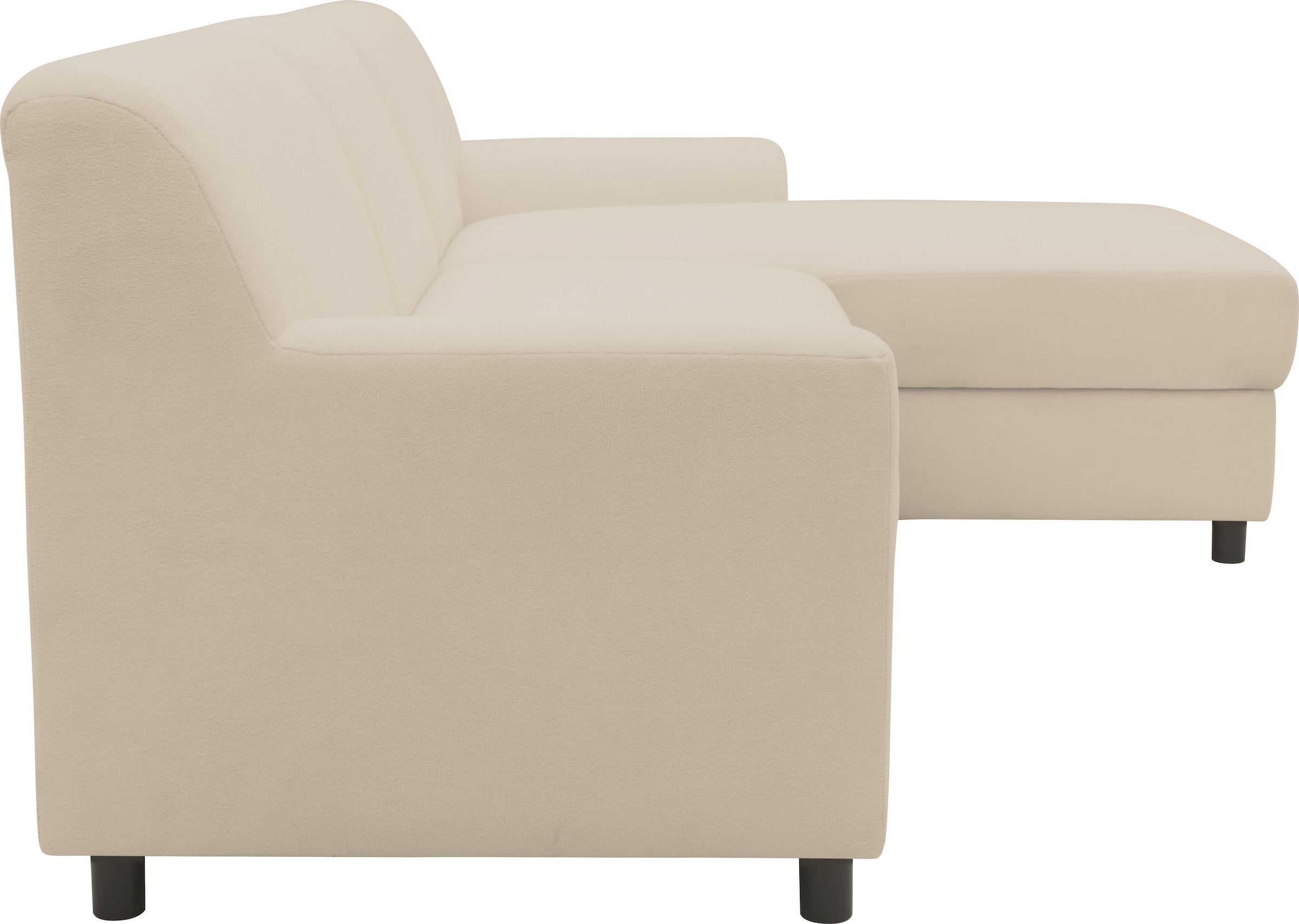 DOMO collection Ecksofa »Turah 2, L-Form, Cord oder Luxus-Microfaser, komfortabler Federkern«, B/T/H: 241/146/79 cm, incl. Zierkissen, wahlweise mit Bettfunktion