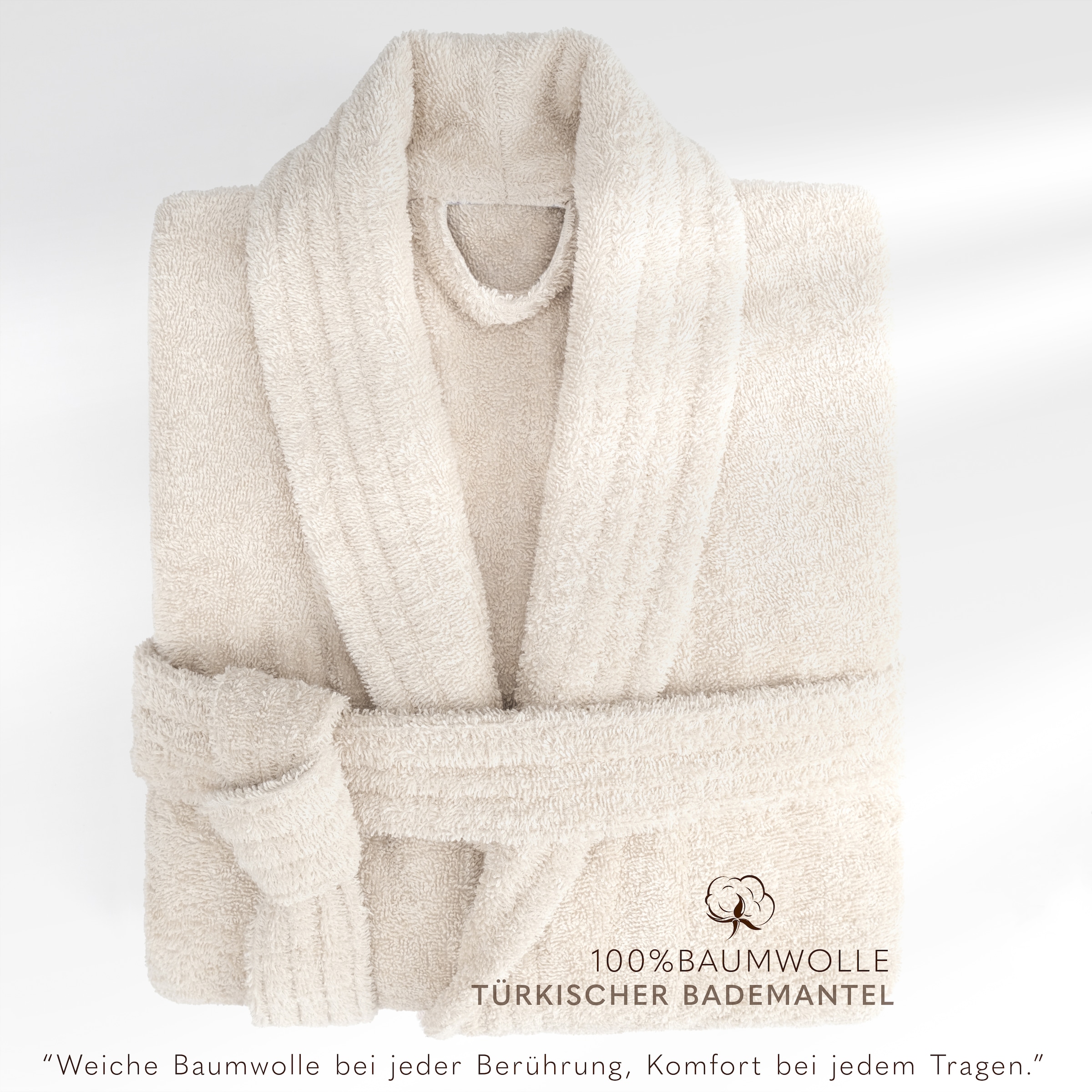 HAMMETEX Herrenbademantel »hergestellt aus 100% Baumwolle – 380 g/m² Frottee, mit Taschen«, 1 Stk.