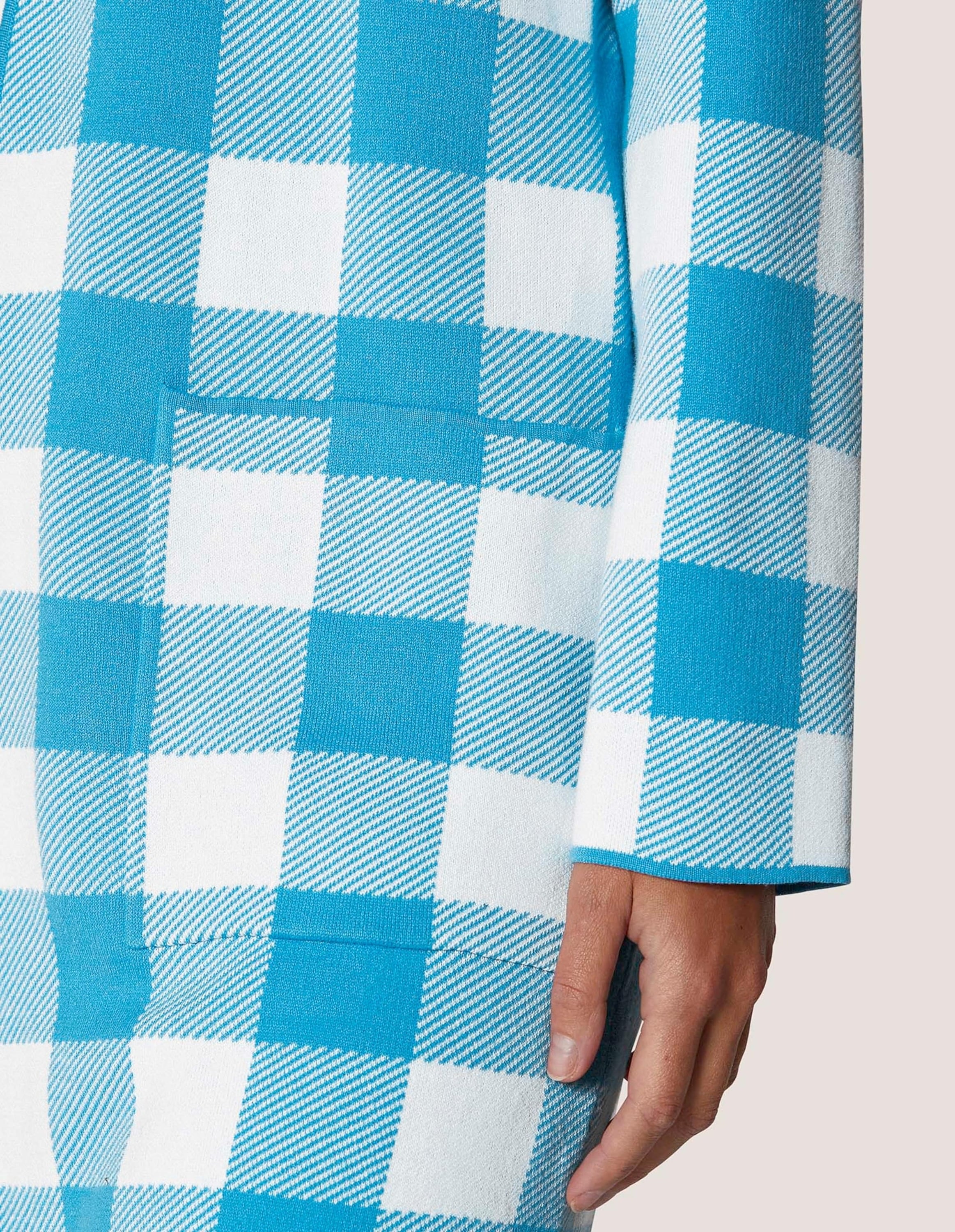 MADELEINE Langmantel »Mantel Verschlussloser Strickmantel in Karo-Jacquard«