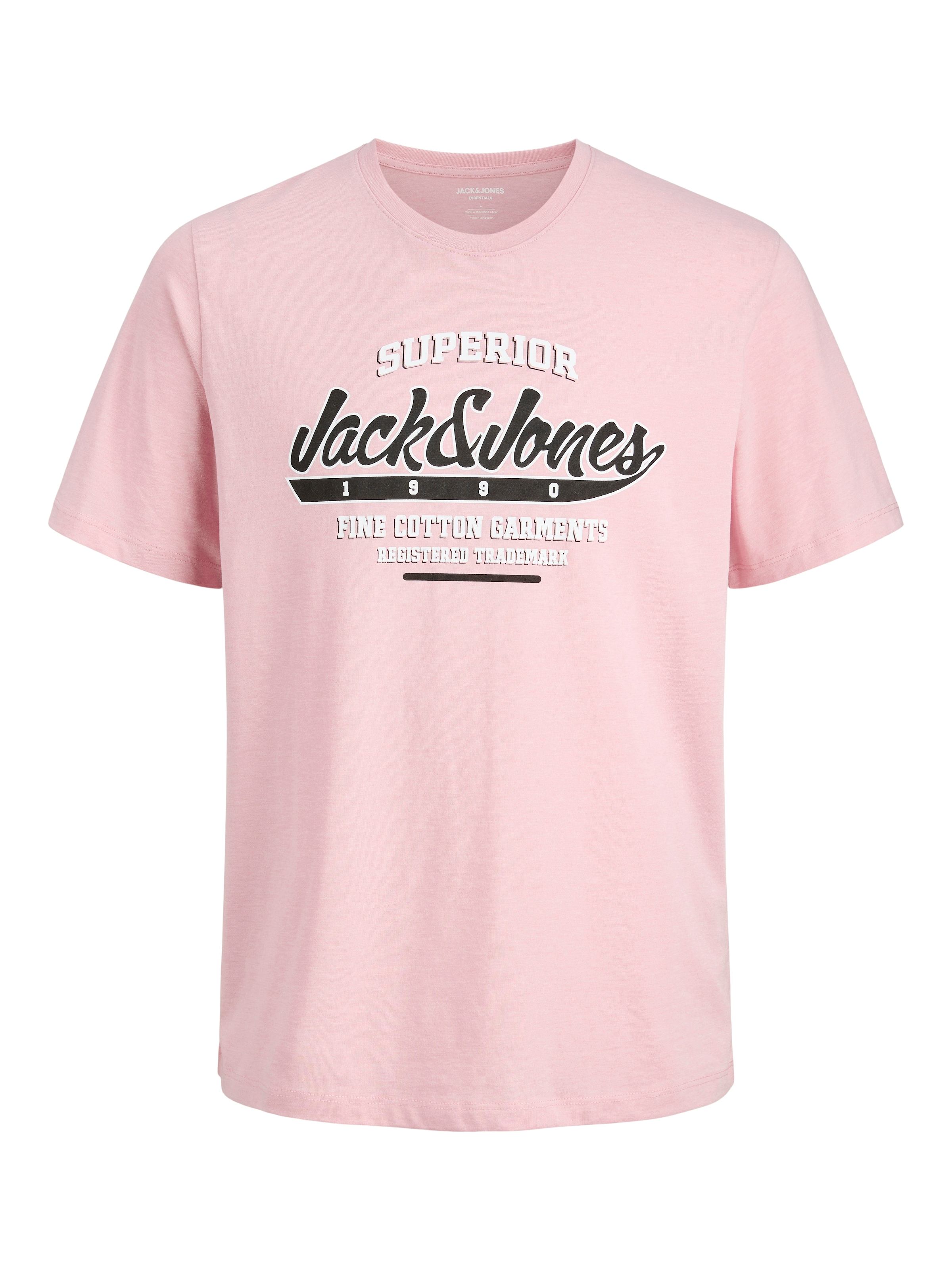 Jack & Jones Rundhalsshirt »JJELOGO TEE SS O-NECK 2 COL SS25 SN«, mit Logo Print