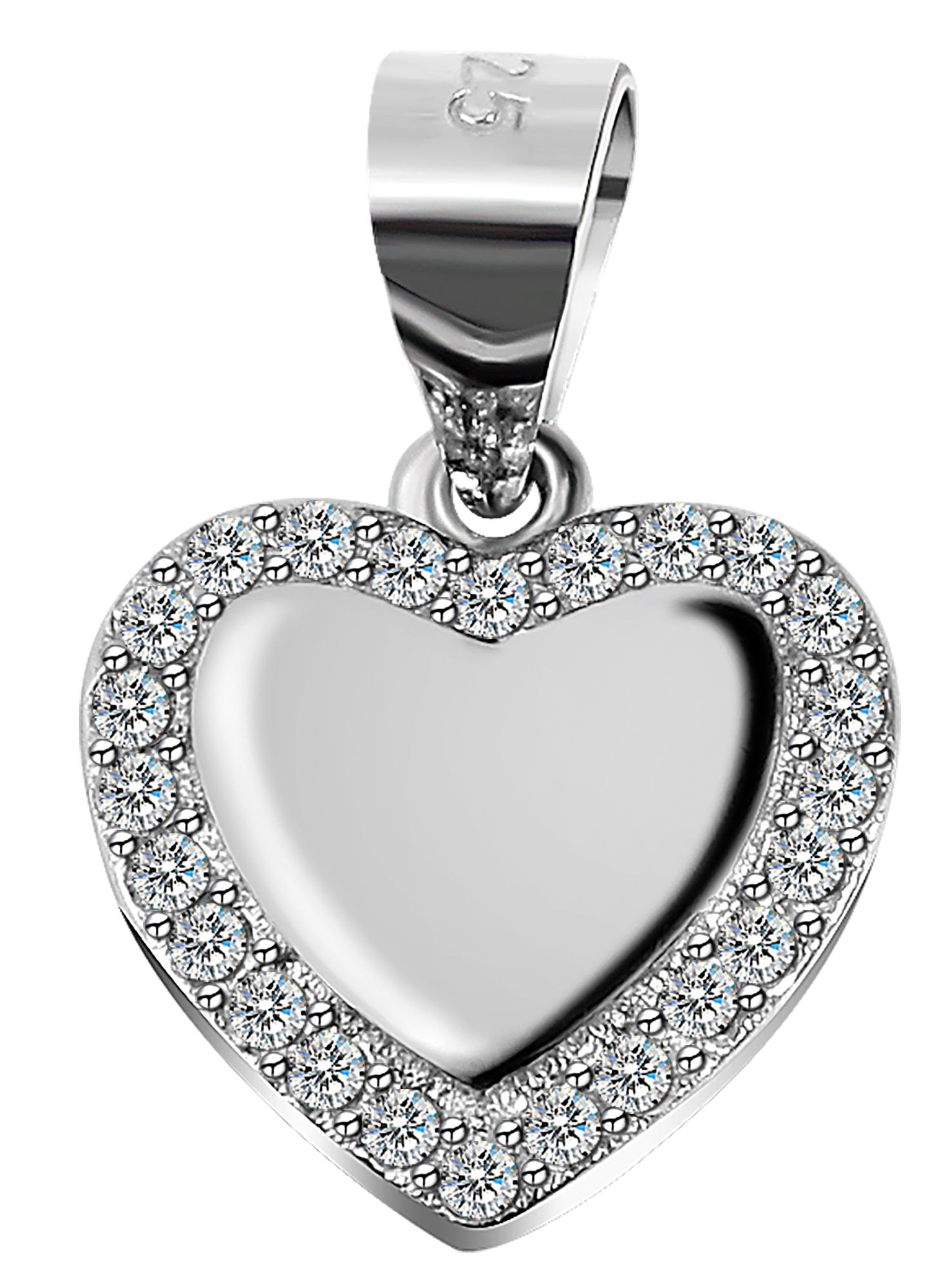 Adelia´s Herzanhänger »Damen Anhänger ¿ Herz Herzanhänger aus 925 Silber mit Zirkonia«