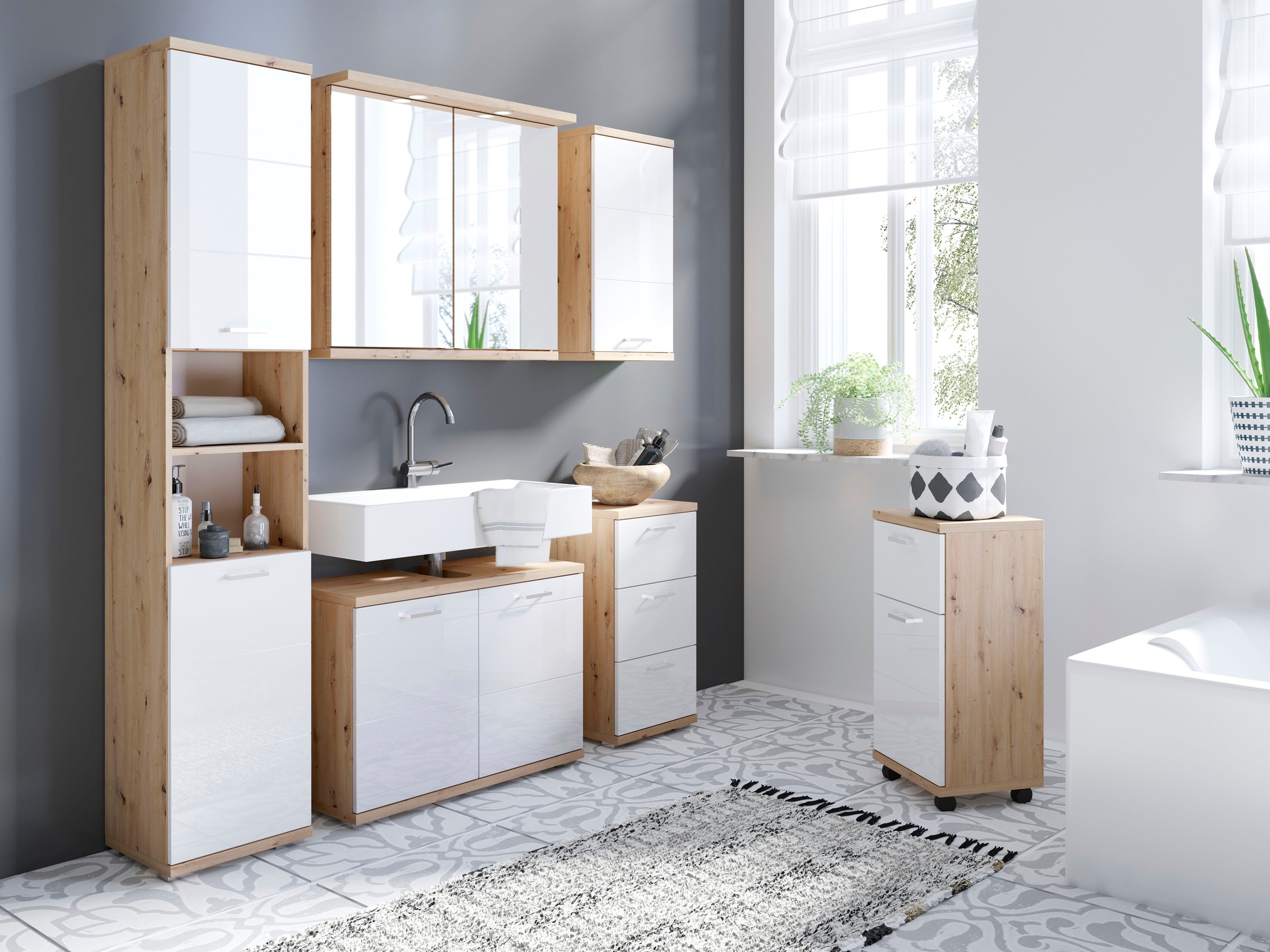 Homexperts Spiegelschrank »NUSA 01LK (94477)«, (1er Set)
