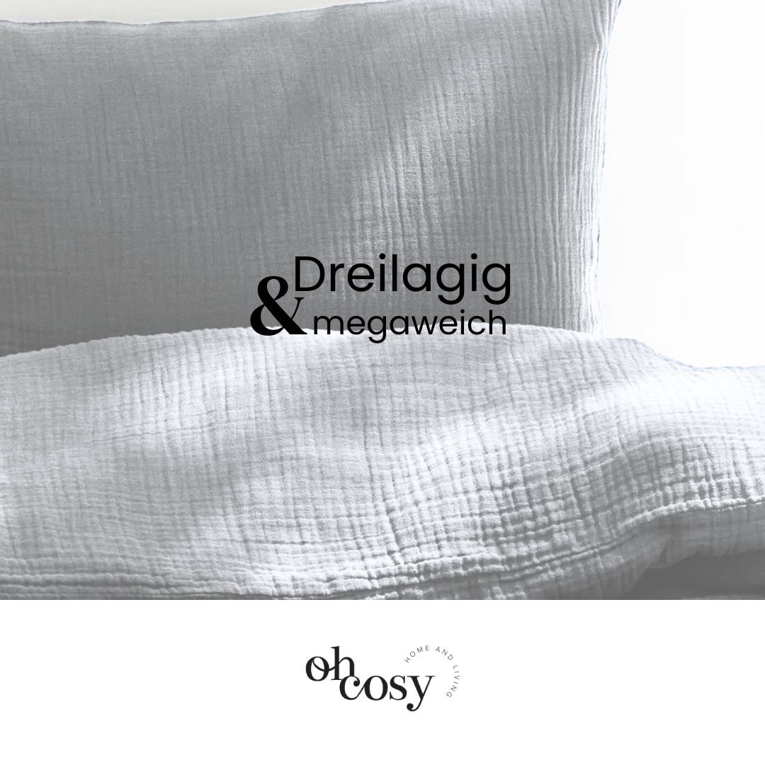 Oh cosy Bettwäsche »Sally aus superweichem Musselin, 135x200cm + 80x80cm« 2 Stk. tlg. Made in Green