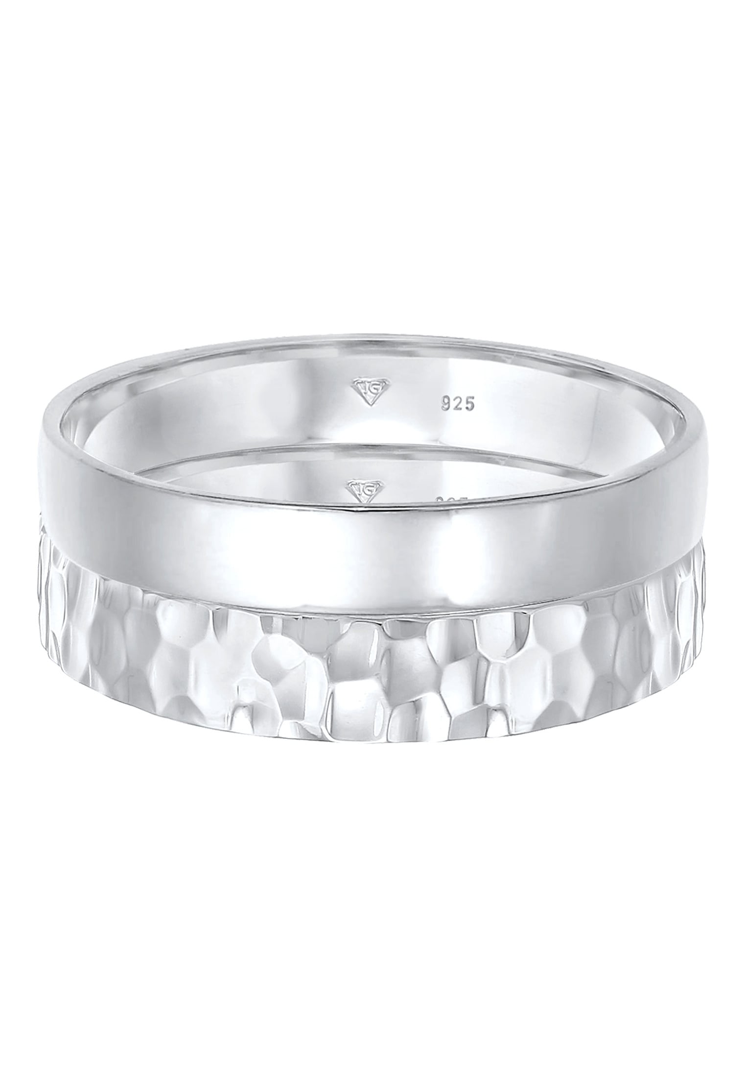 Kuzzoi Ring-Set »Ring Kuzzoi Ring Set Basic Gehämmert 925 Silber«
