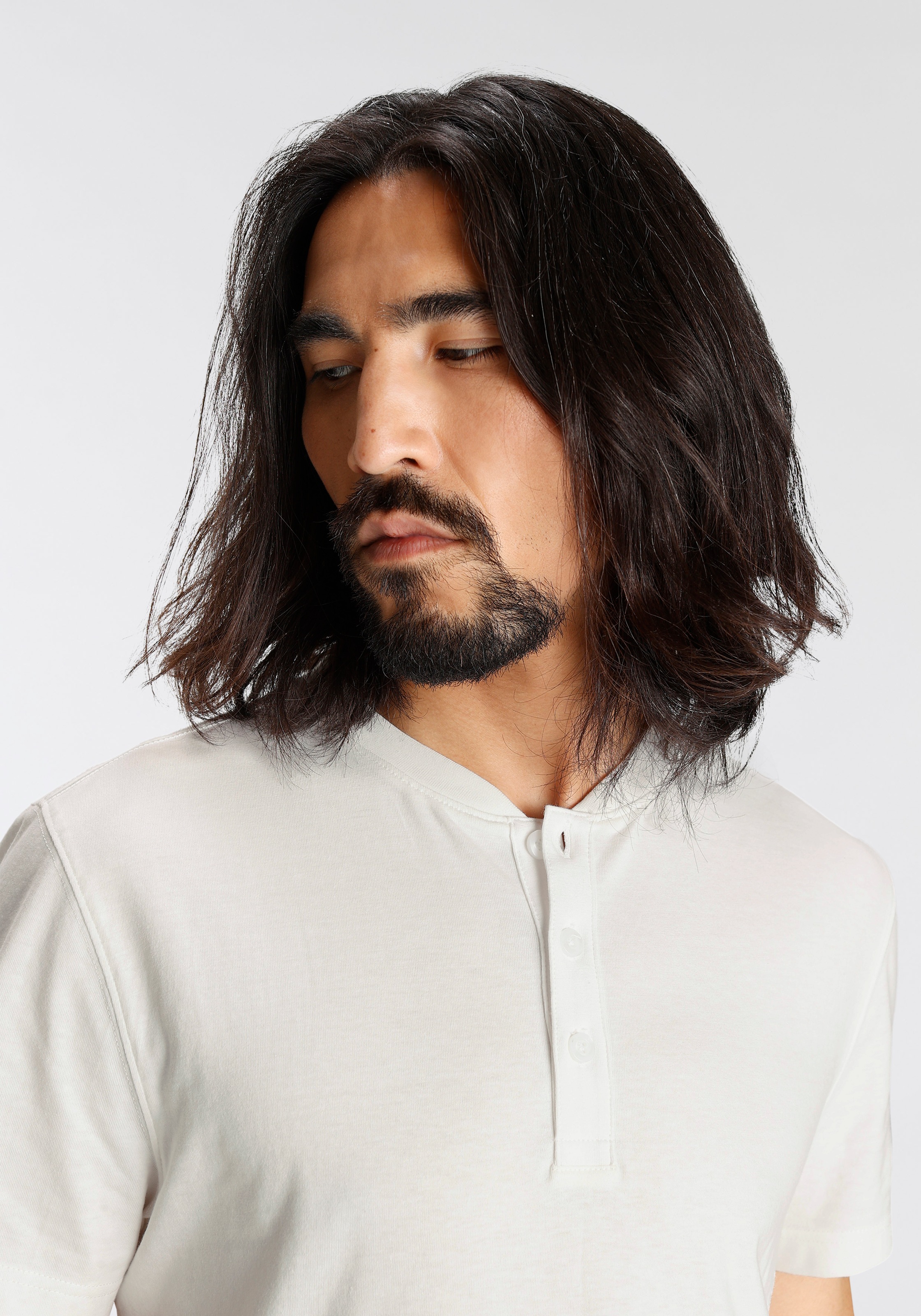 OTTO products Henleyshirt »Hergestellt aus zertifizierter Bio-Baumwolle«