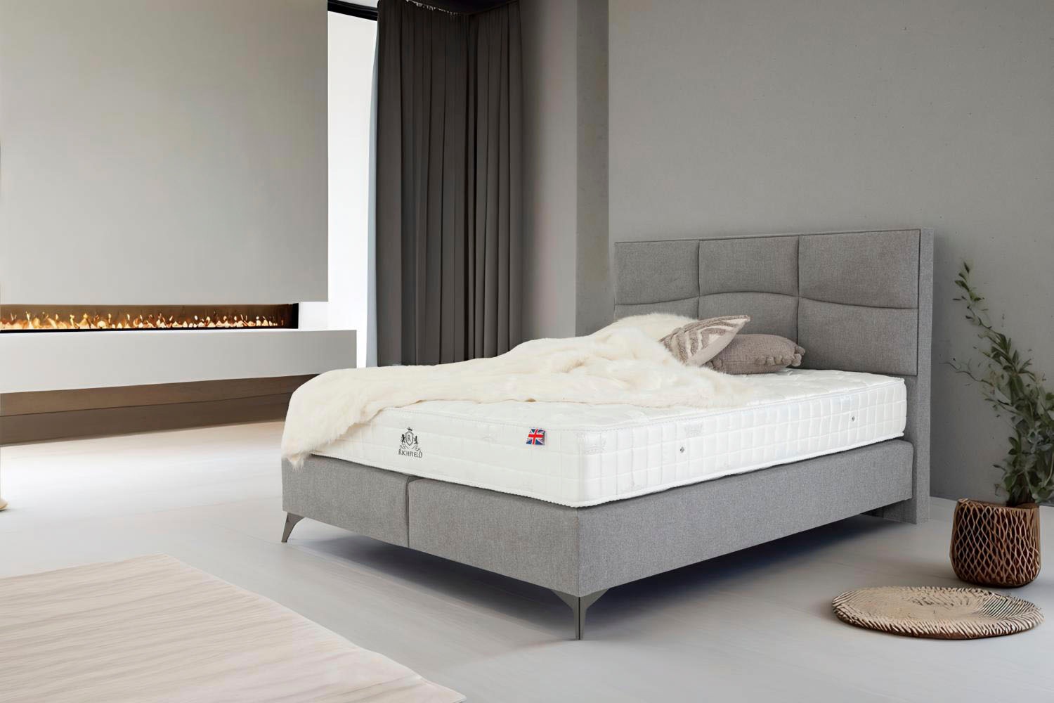 Home affaire Boxspringbett »Violette erhältlich in den Breite 160, 180 & 200cm« inkl. Topper und extra dicker Taschen-Federkernmatratze