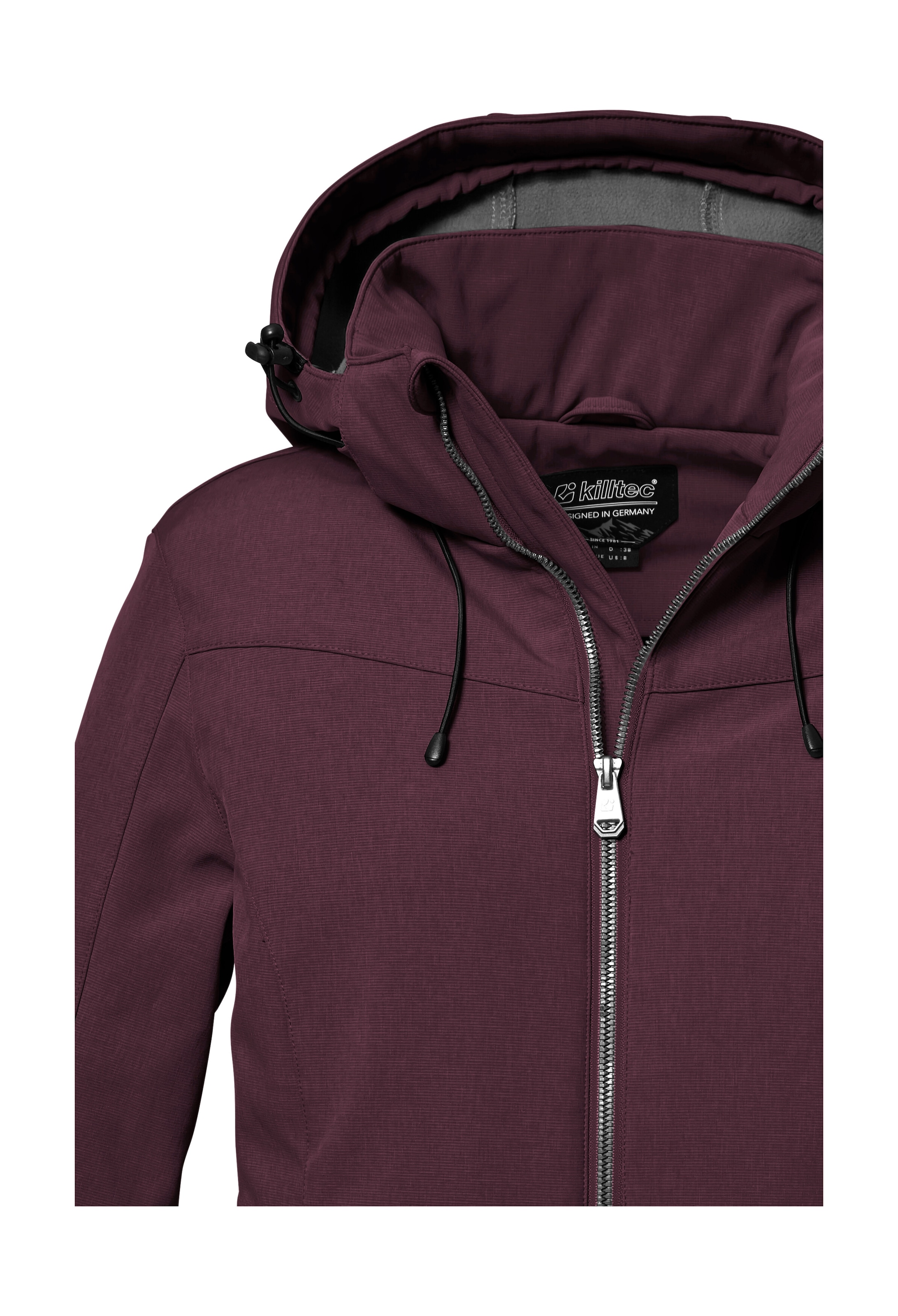 Killtec Softshelljacke »Damen Softshelljacke« Wasserabweisende, winddichte Softshelljacke mit abnehmbarer Kapuze