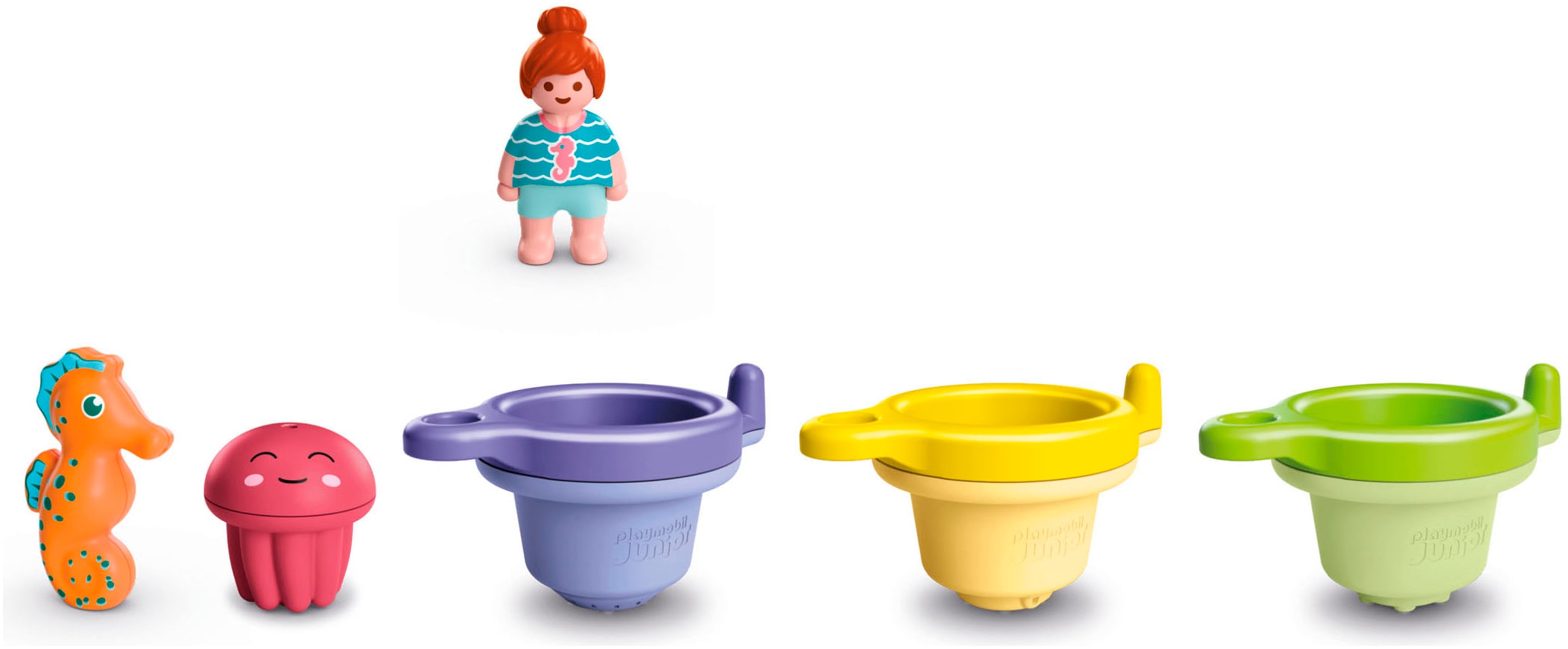 Playmobil® Konstruktions-Spielset »Schwimmbecher mit Wasserspaß (71776), Junior Aqua«, (6 St.), Badespielzeug; Made in Europe