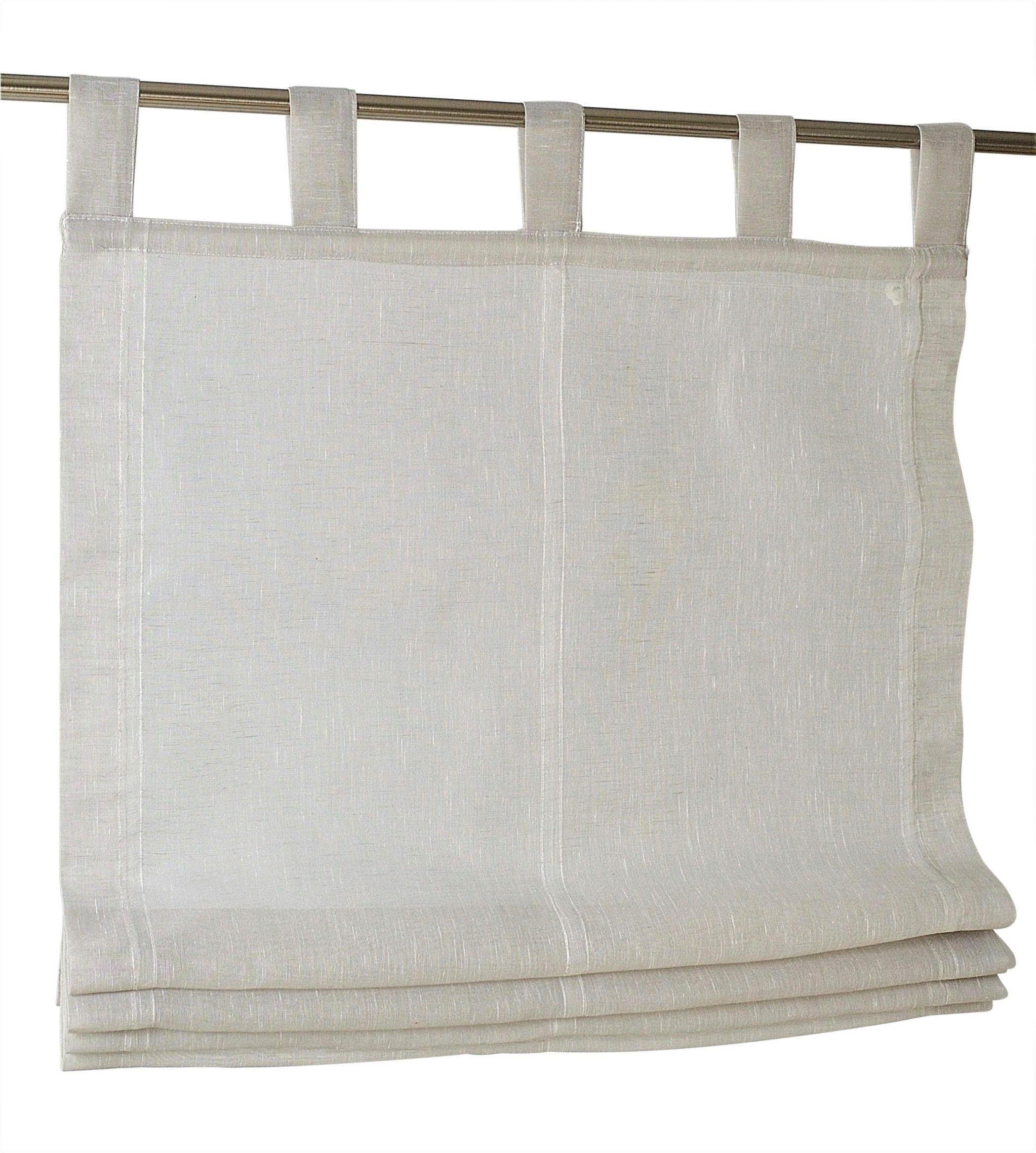 Kutti Raffrollo »Brondby« mit Schlaufen freihängend halbtransparent, Polyester, Schlaufen in grau