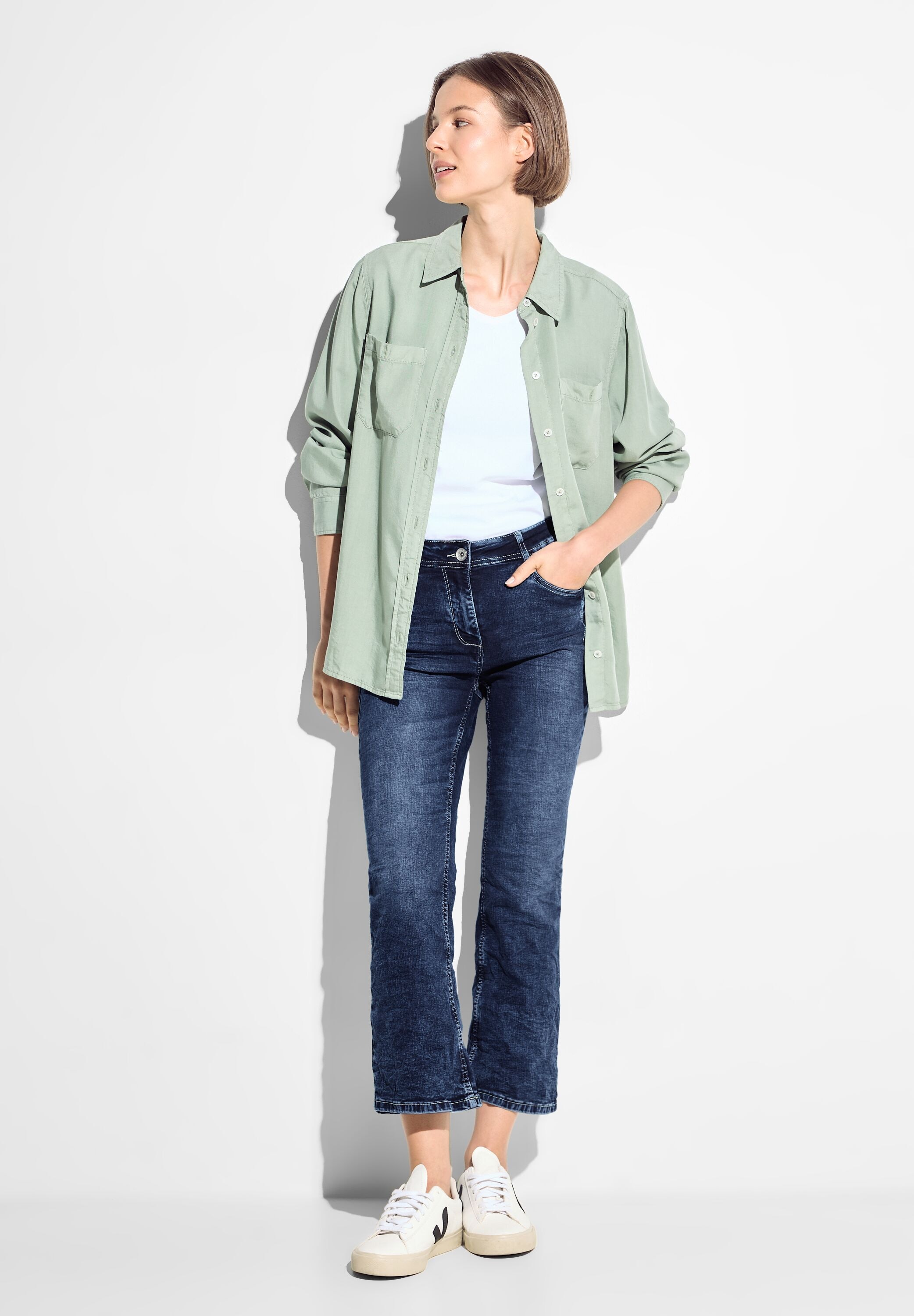 Cecil Bootcut-Jeans »Style Toronto«, in dunkelblauer Waschung
