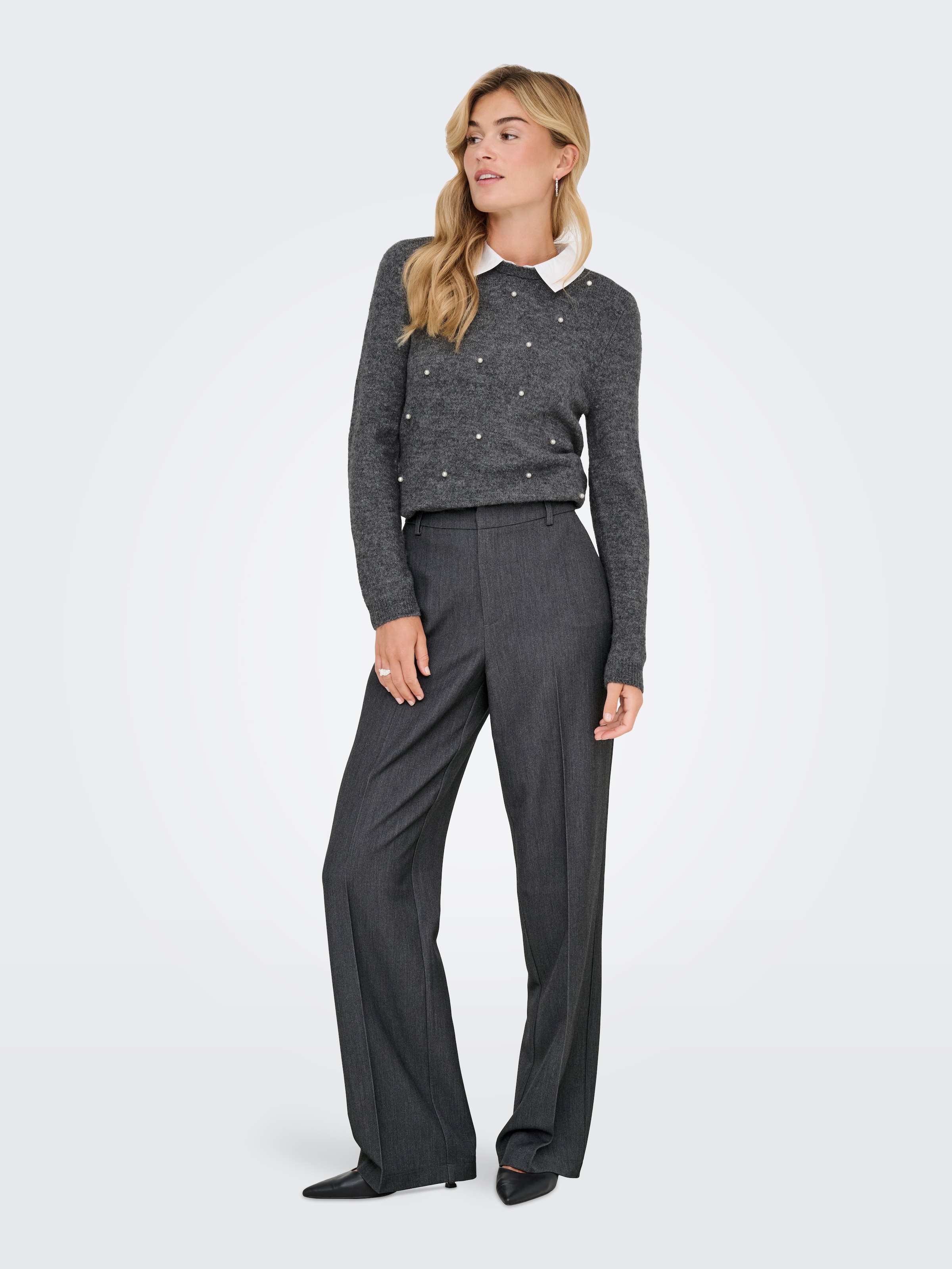 ONLY Anzughose »ONLHATTIE-LANA HW W MEL PANT TLR NOOS«  Materialmix