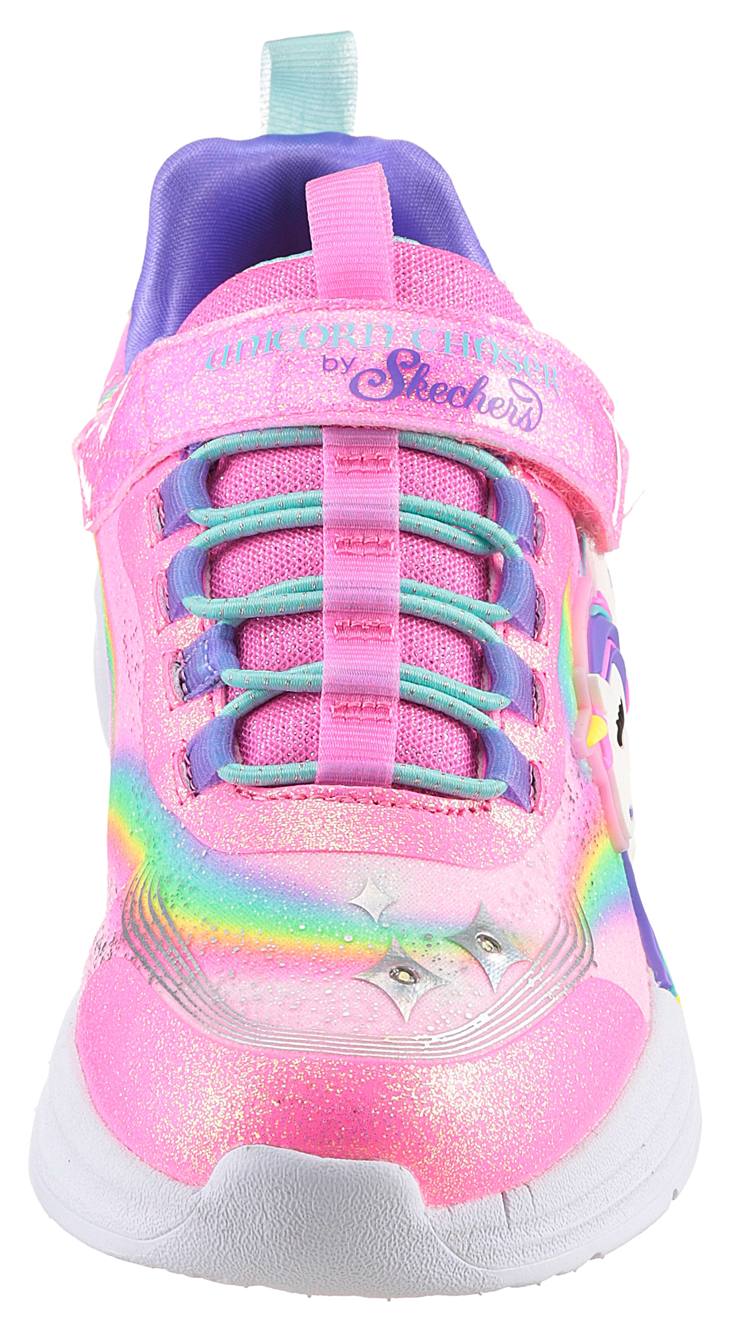 Skechers Kids Sneaker »UNICORN CHASER«, Glitzer,-Blinkschuh zum Schlupfen, Größenschablone zum Download