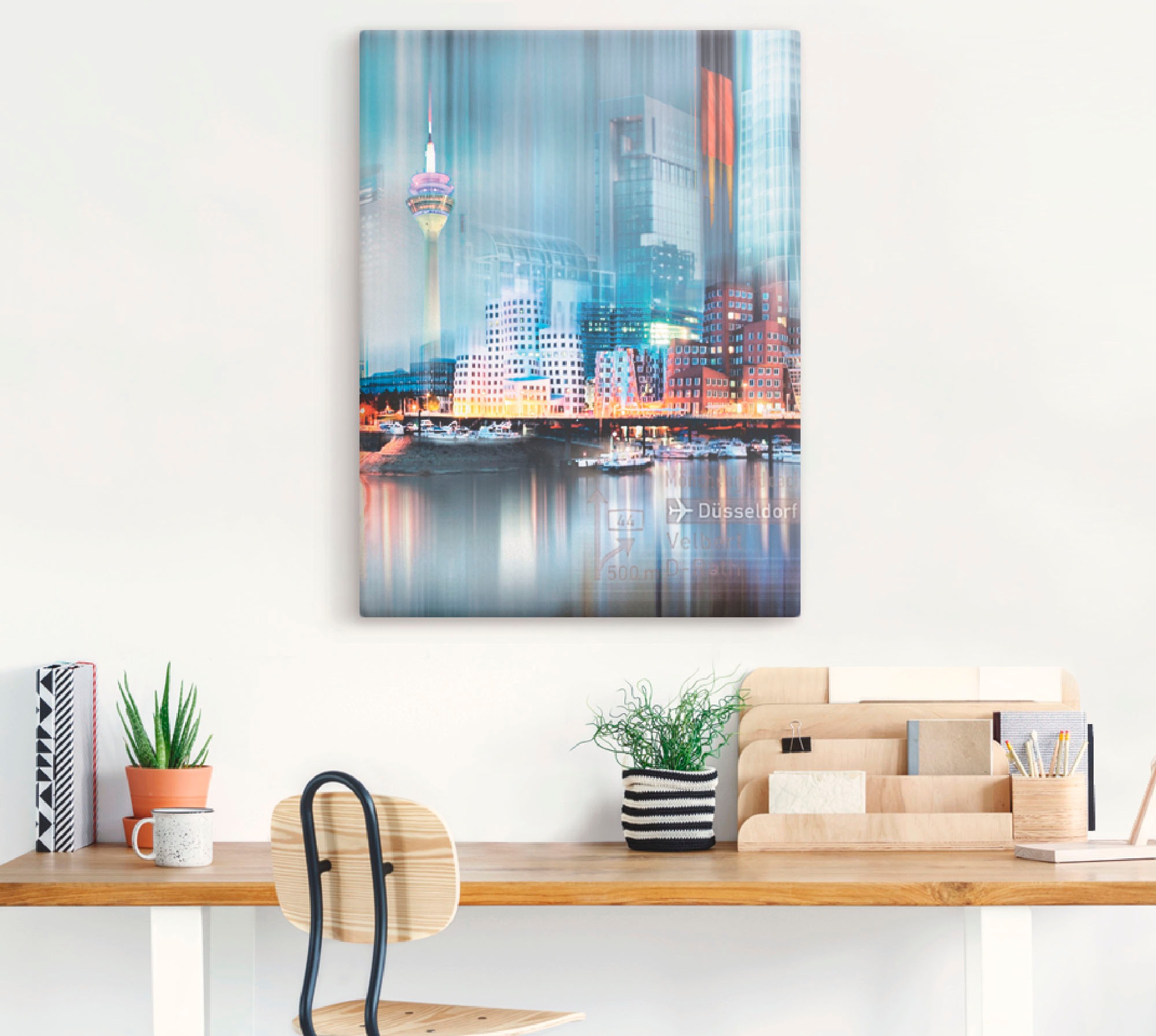 Artland Wandbild »Düsseldorf Skyline Collage VI«, Deutschland, (1 St.), als Leinwandbild, Wandaufkleber oder Poster in versch. Größen