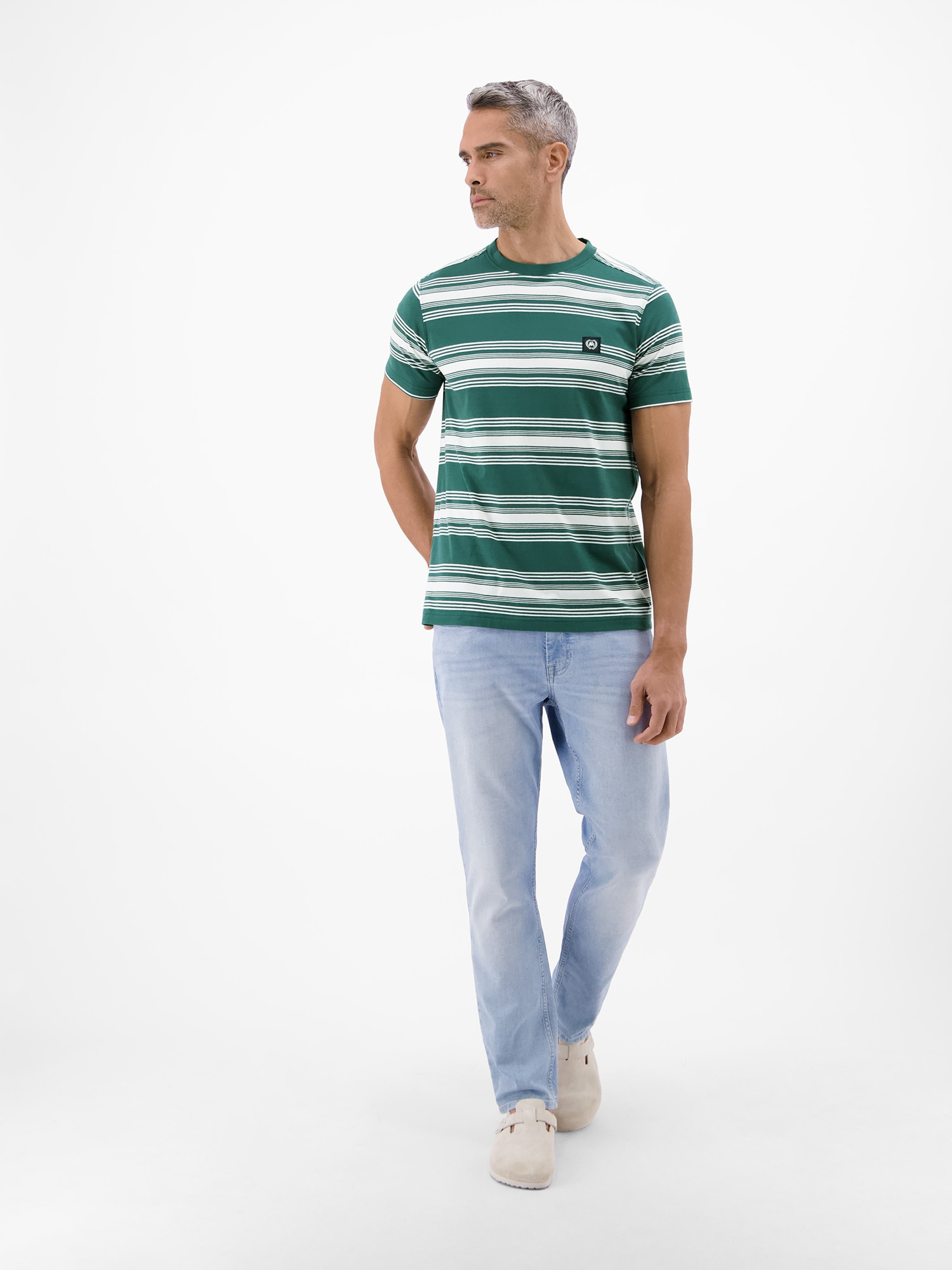 LERROS T-Shirt »T-Shirt im Streifenlook mit O-Neck«