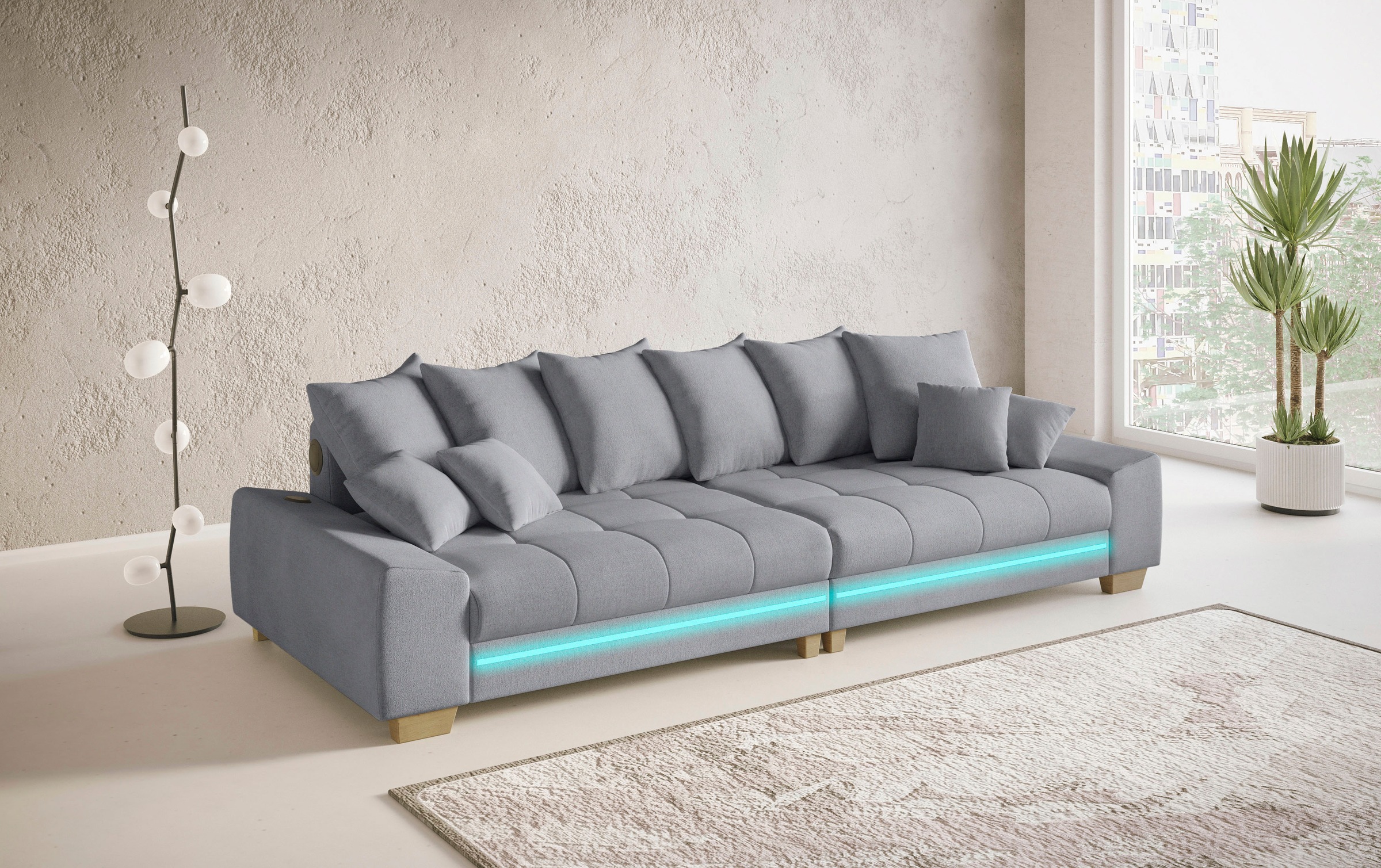 Mr. Couch Big-Sofa »Nikita II«, RGB-LED, Bluetooth-Soundsystem, wahlweise mit Kaltschaum