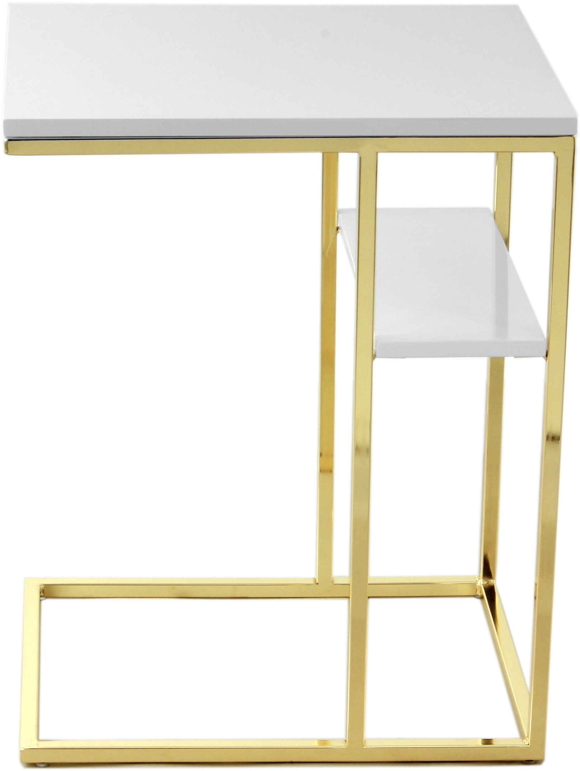 Kayoom Beistelltisch »Lucilla 225, Beistelltisch in eleganter Optik, in rechteckiger Form«, (1 St.), Modernes C-Form, dezentes Design, mit zusätzlicher Ablage