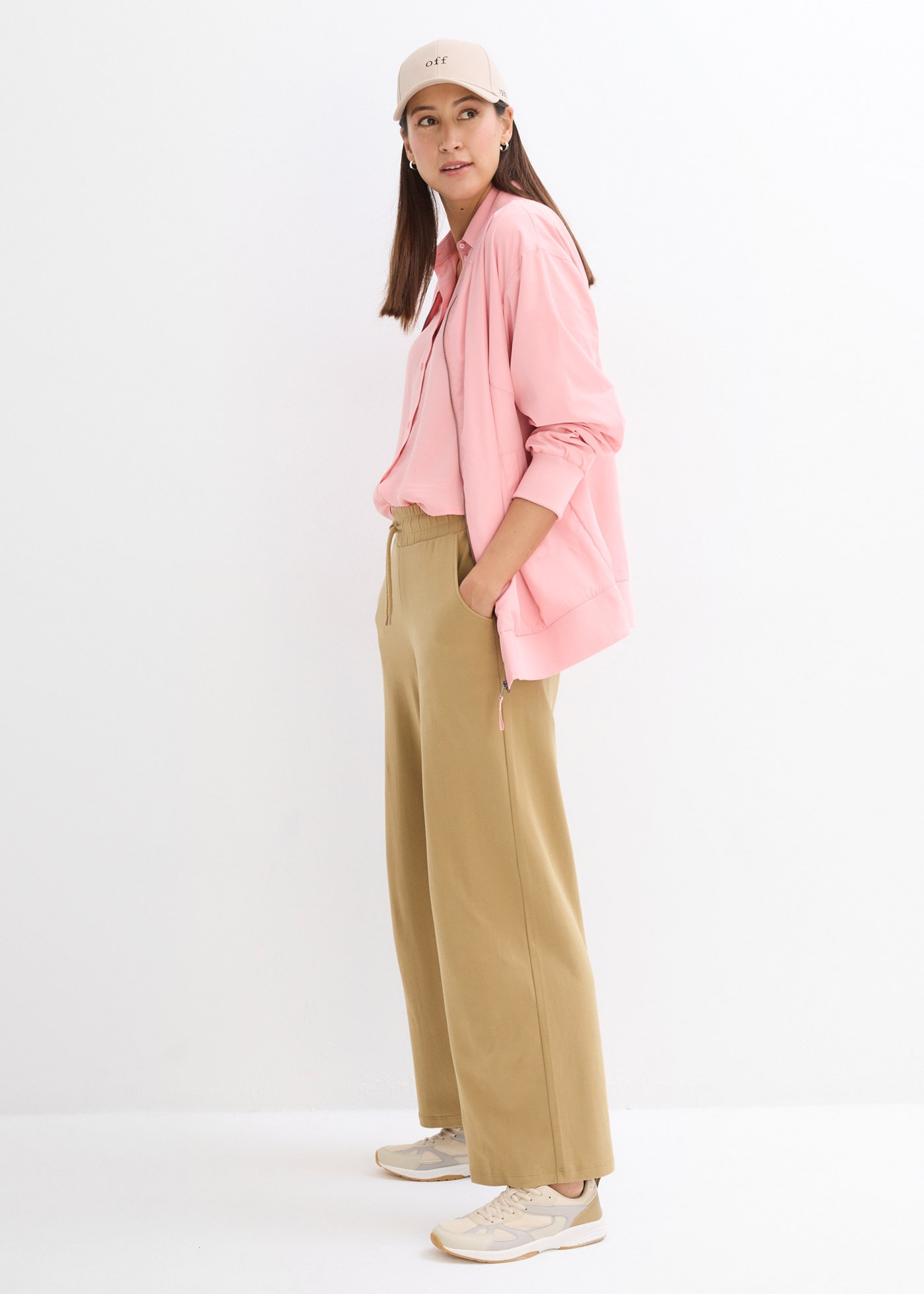 bonprix Jerseyhose  aus Baumwolle, lockere Passform, weites Bein, Casual Stil