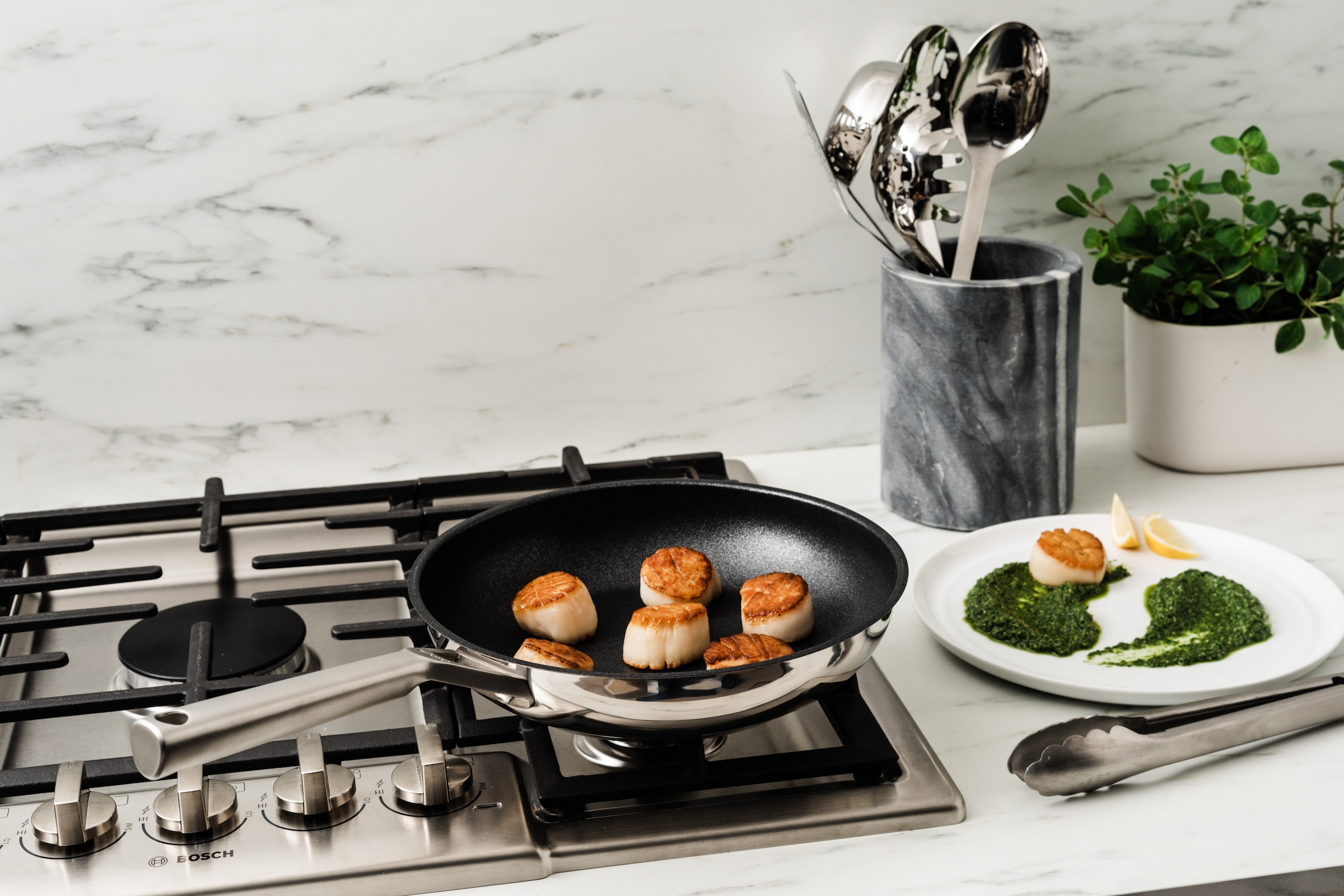 NINJA Bratpfanne »Ninja ZEROSTICK Edelstahl-Pfanne C600DE« Edelstahl 1 Stk. tlg. Edelstahl mit Aluminiumbeschichtung für Braten bei hohen Temperaturen