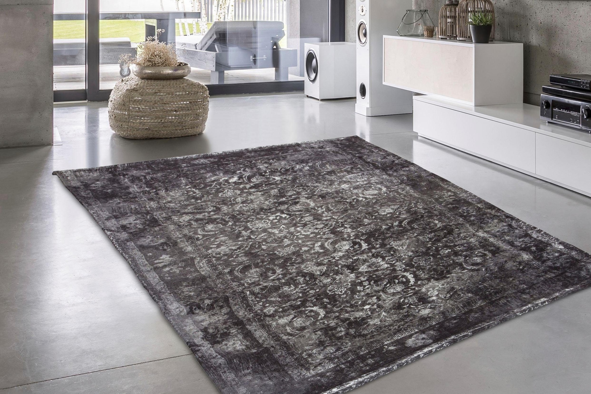 Bruno Banani Teppich »Everly«, rechteckig, 9 mm Höhe, Vintage Design, moderne Used-Optik, Kurzflorteppich, mit Bordüre