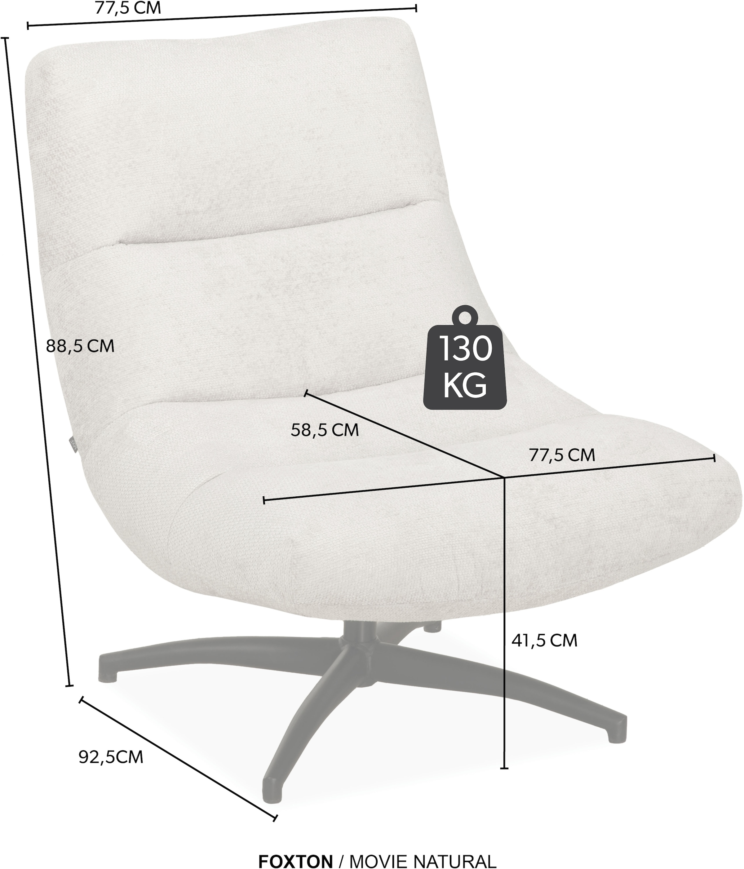 OMG Design Sessel »Foxton« bequemer Sessel, mit Drehgestell