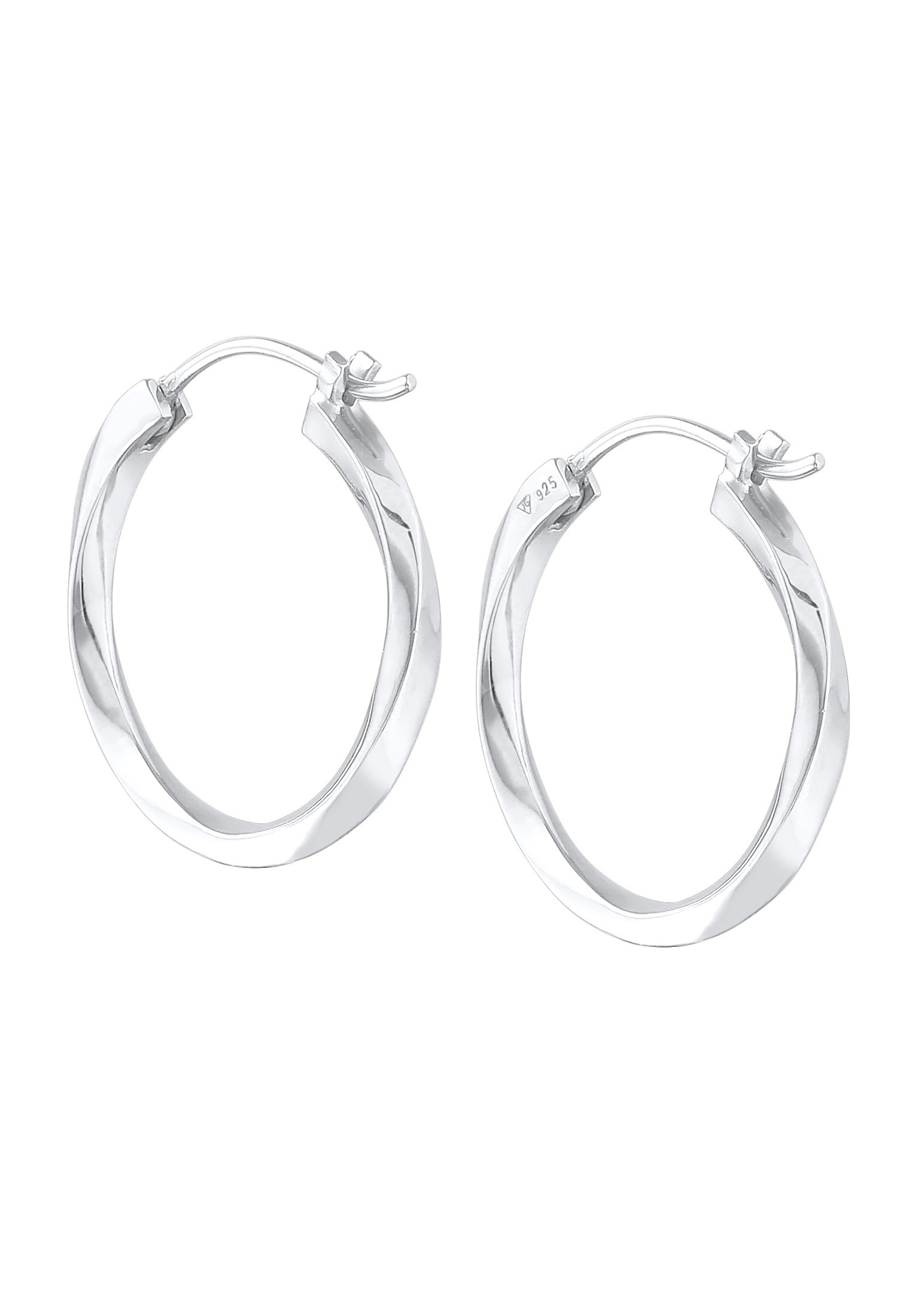 Elli Premium Paar Creolen »Ohrringe Creolen Twisted Gedreht Trend 925 Silber«