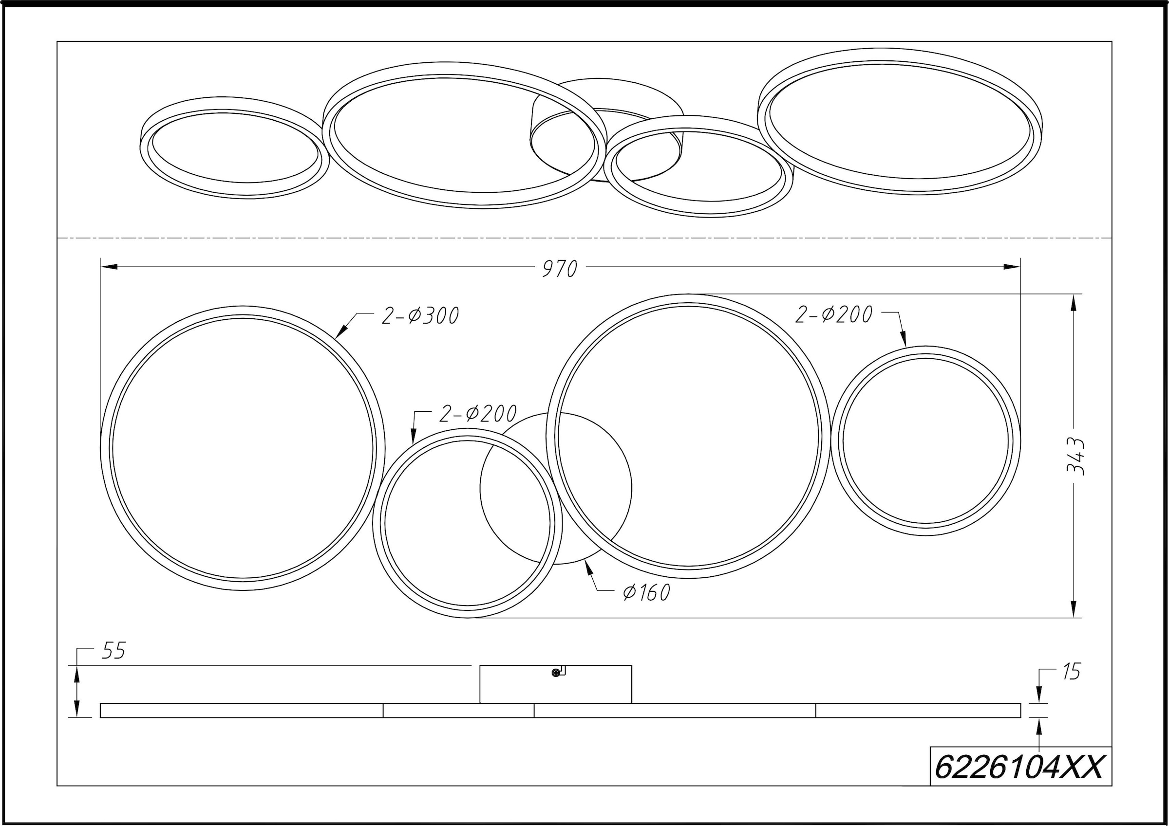 über Wandschalter flammig-flammig, TRIO 4 3000K, Lumen bei OTTO 4800 LED Leuchten Deckenleuchte (100%/50%/25%), dimmbar »Rondo«,