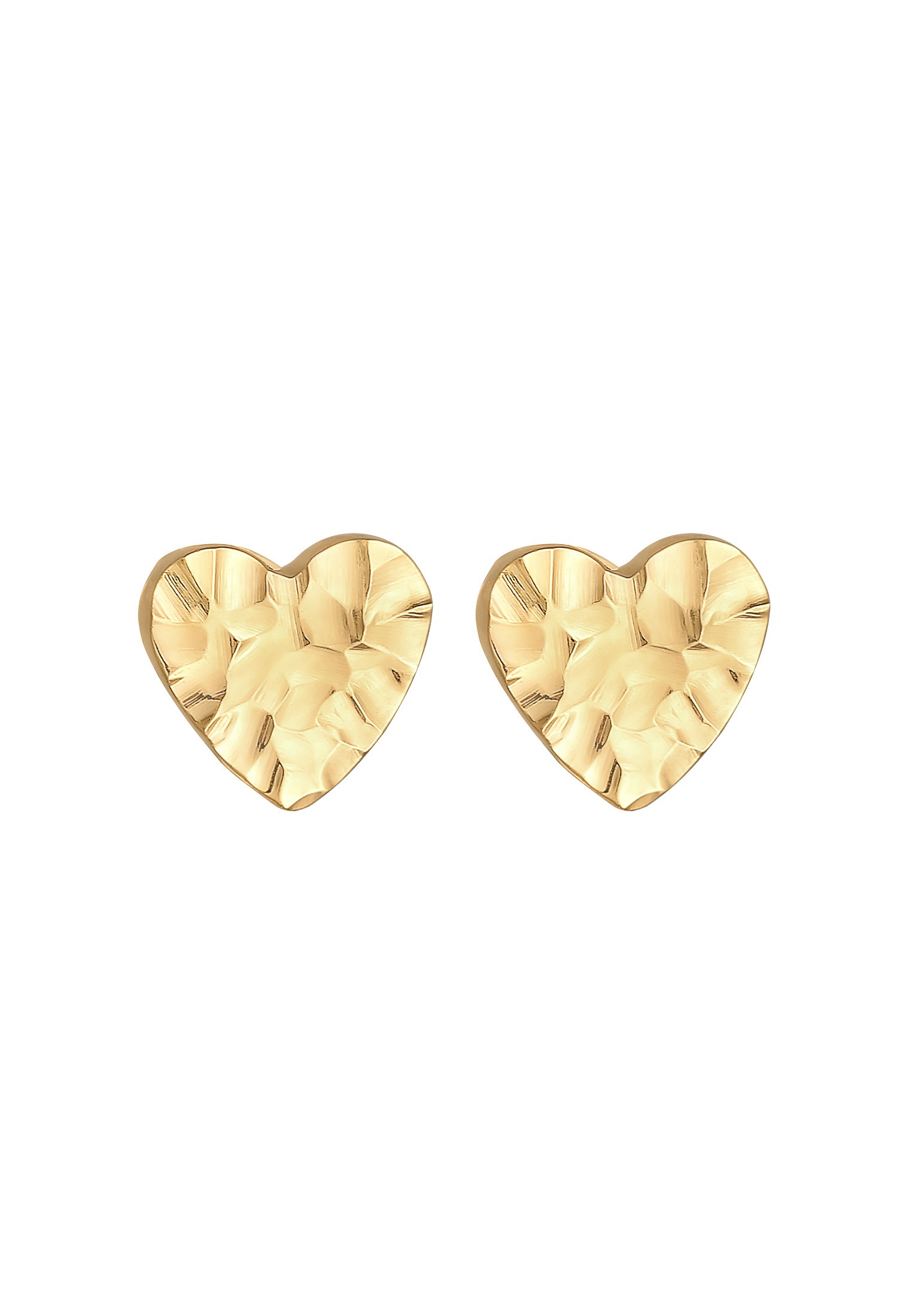 Elli Paar Ohrstecker »Ohrringe Herz Liebe Gehämmert Organic 925 Silber«