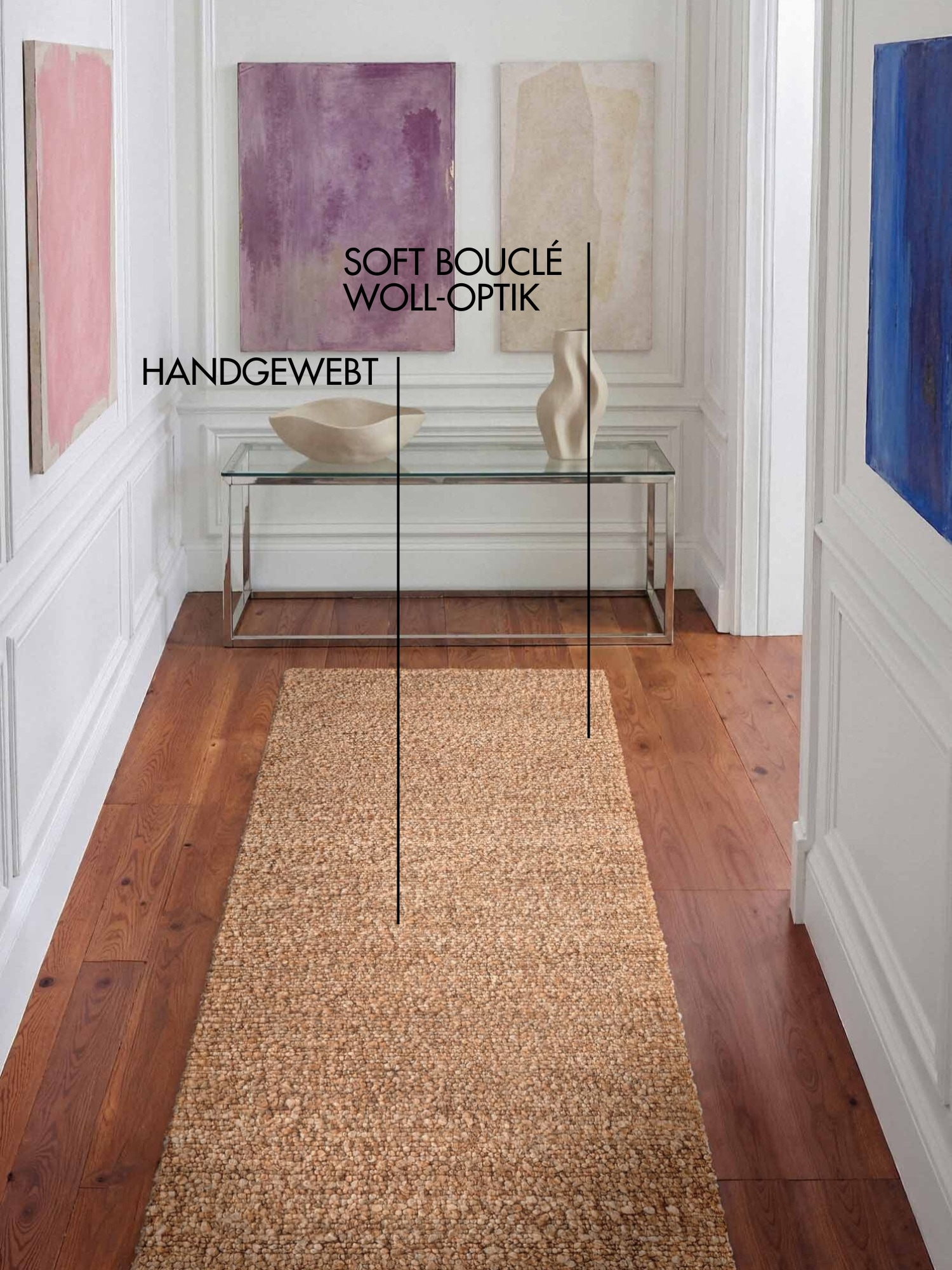 Ted Baker Teppich »Soft Bouclé Portobello , auch als Läufer« rechteckig 10 mm Höhe Woll-Optik, Bouclé Meliert, Wohnzimmer, Esszimmer, Schlafzimmer, Flur