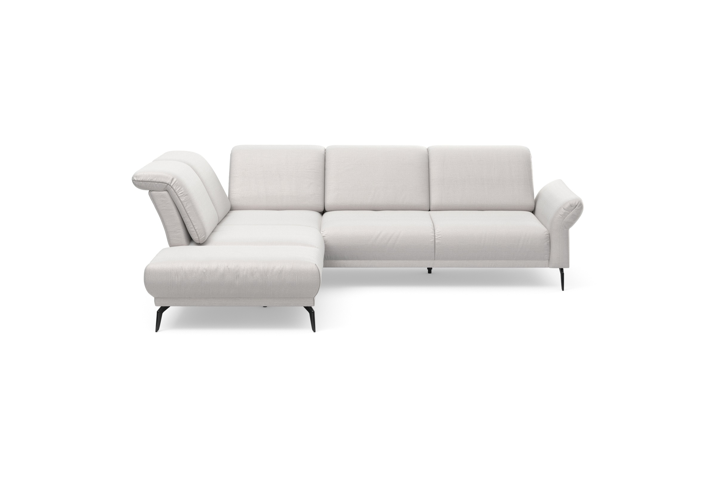 INOSIGN Ecksofa »Coco L-Form«, Sitztiefen-, Arm- und Kopfteilverstellung, Cord-Bezug, Fußhöhe 15 cm