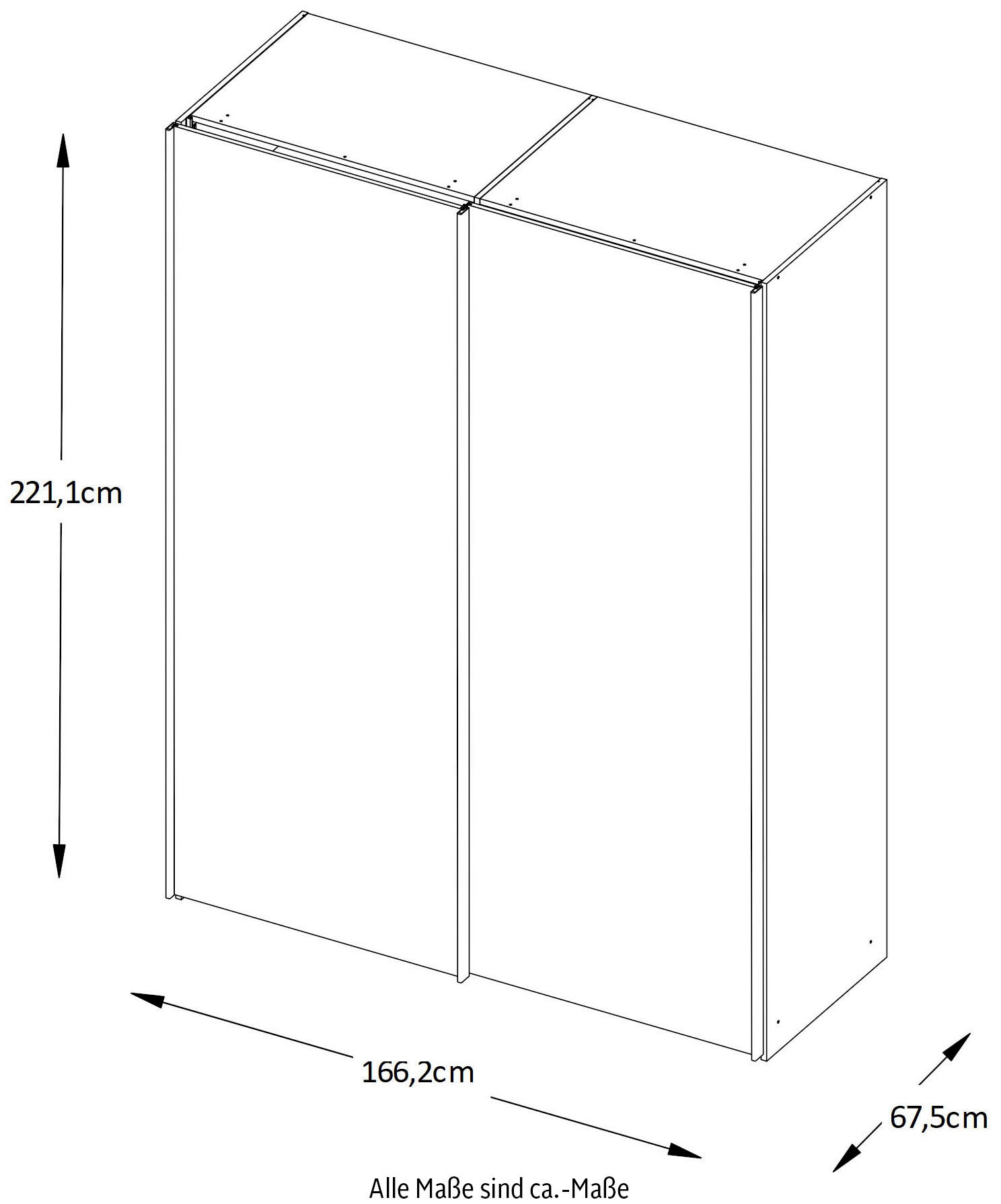 STAUD Schwebetürenschrank »Sinfonie Plus, edles Design in hochwertiger Qualität, Made in Germany« Mit Spiegeltüre und vier verschiedenen Ausstattungsvarianten