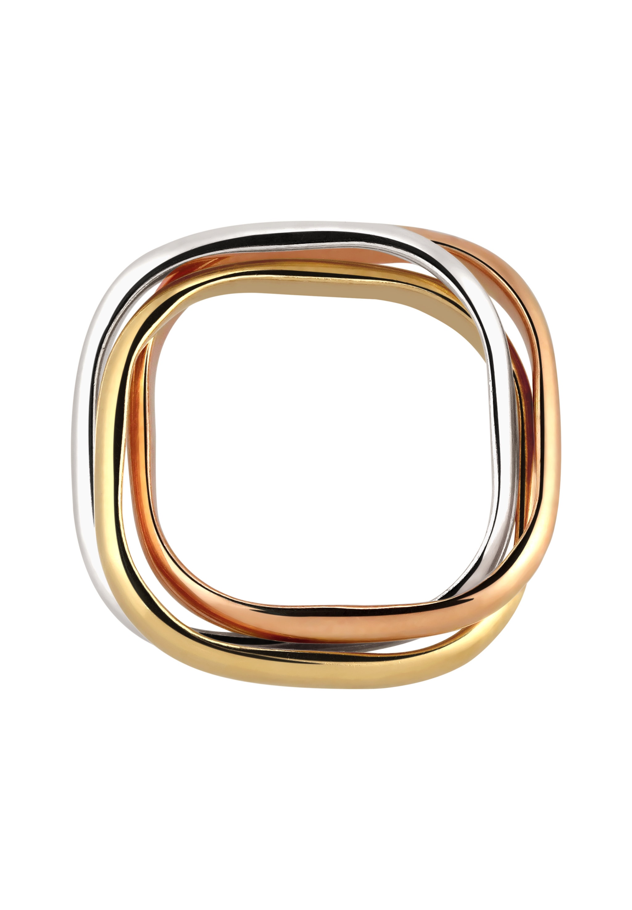 Elli Silberring »Ring Wickelring Tri-Color 925 Sterling Silber vergoldet«