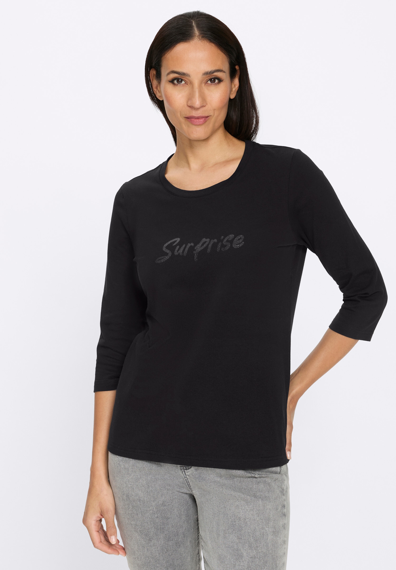heine T-Shirt »Shirt 3/4-Arm-Shirt mit Schriftzug«